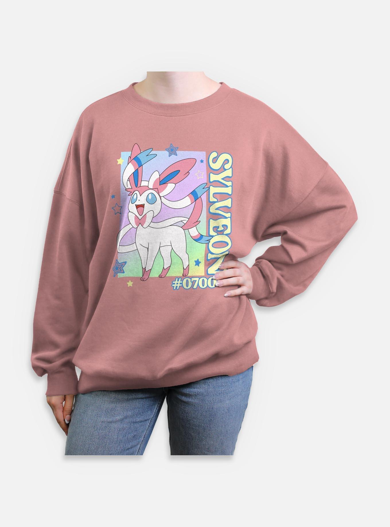 Pokemon Sylveon Stars Frame Womens Oversized Sweatshirt, DESERTPNK, hi-res