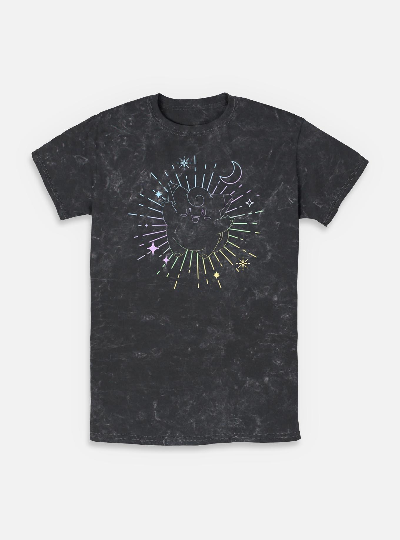 Pokemon Celestial Clefairy Mineral Wash T-Shirt, BLACK, hi-res