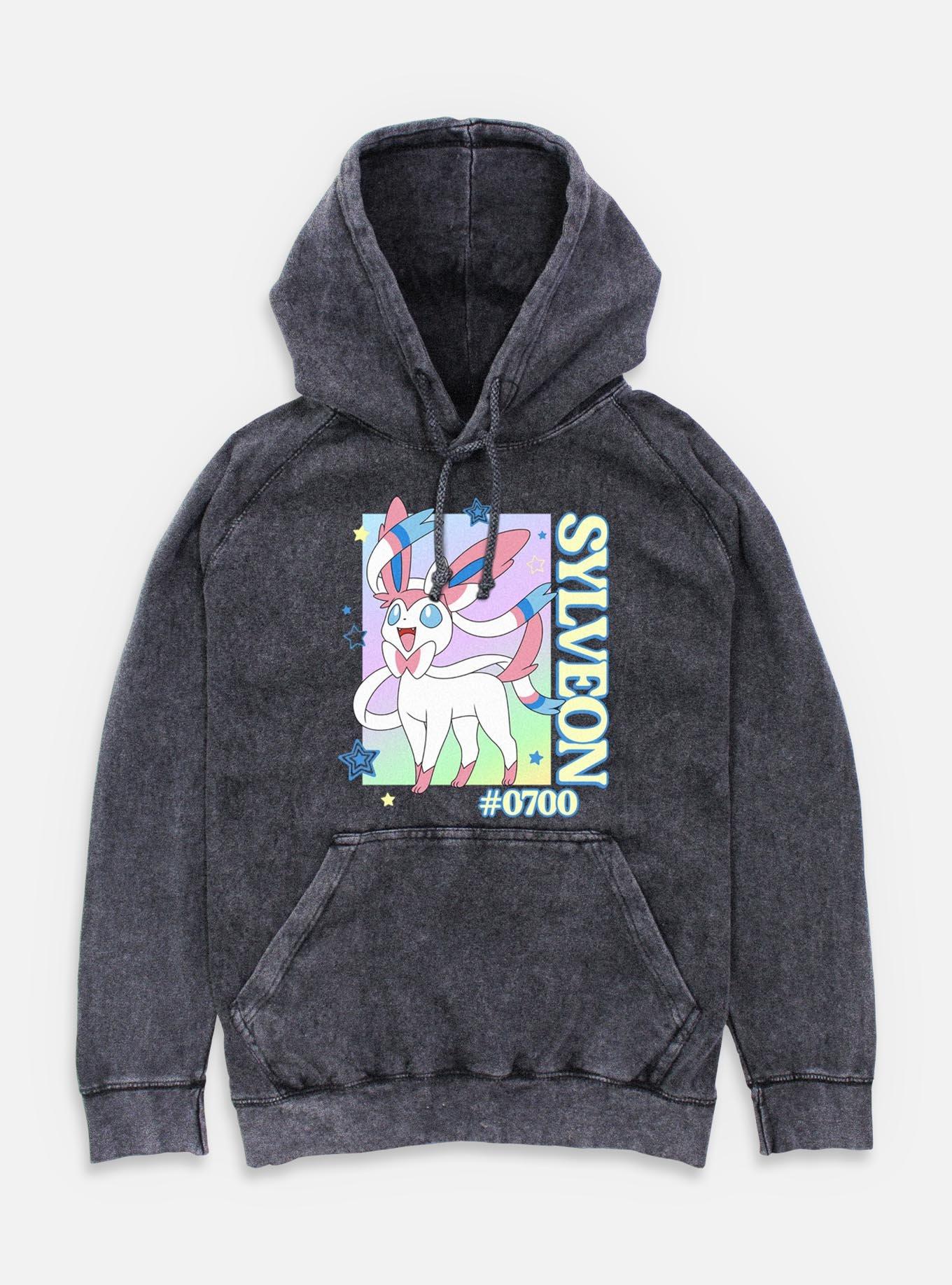 Pokemon Sylveon Stars Frame Mineral Wash Hoodie, BLACK, hi-res