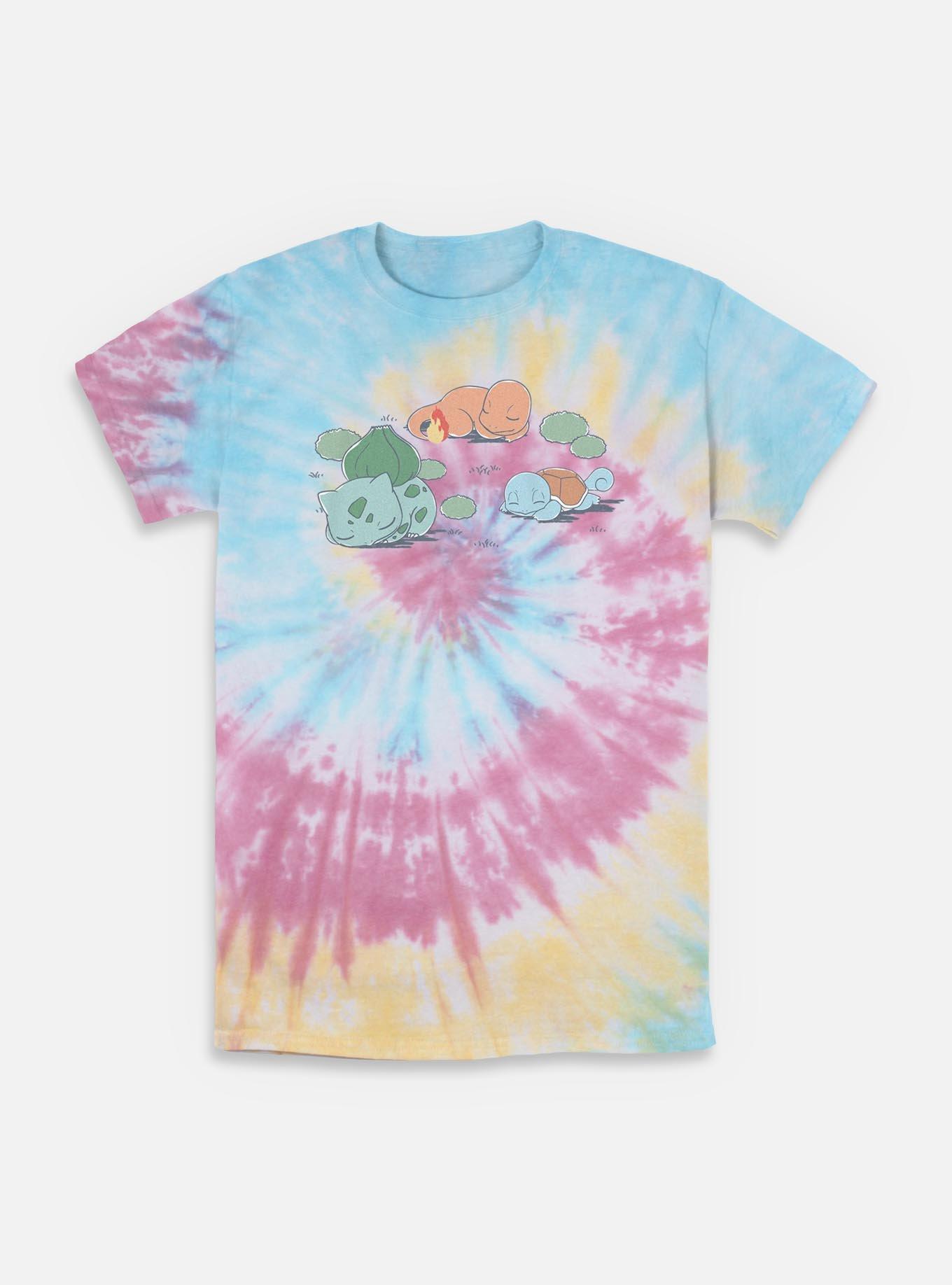 Pokemon Bulbasaur Charmander Squirtle Nap Time Tie-Dye T-Shirt, BLUPNKLY, hi-res