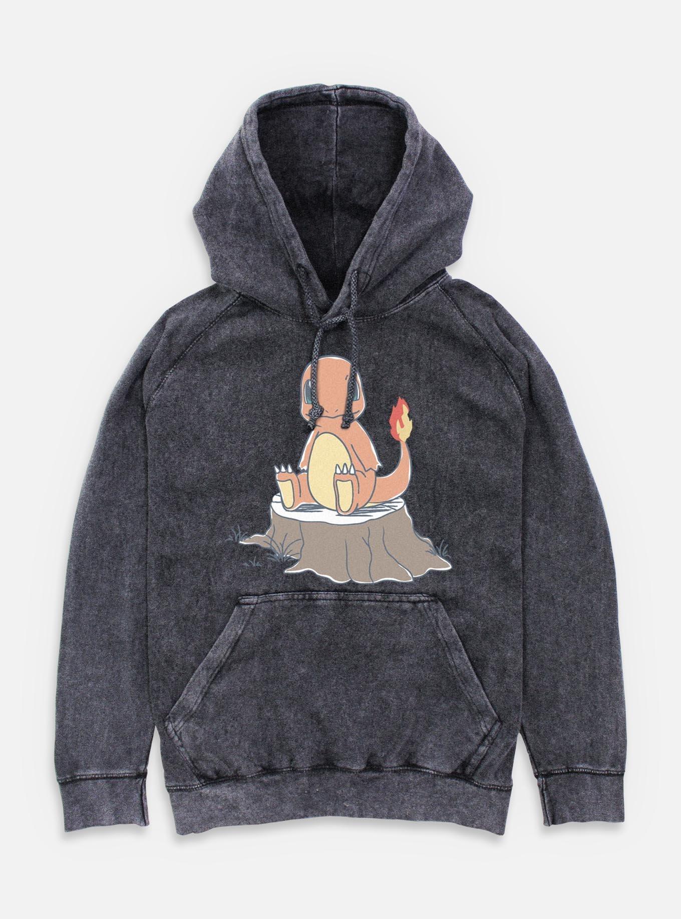Pokemon Charmander Log Sketch Mineral Wash Hoodie, , hi-res