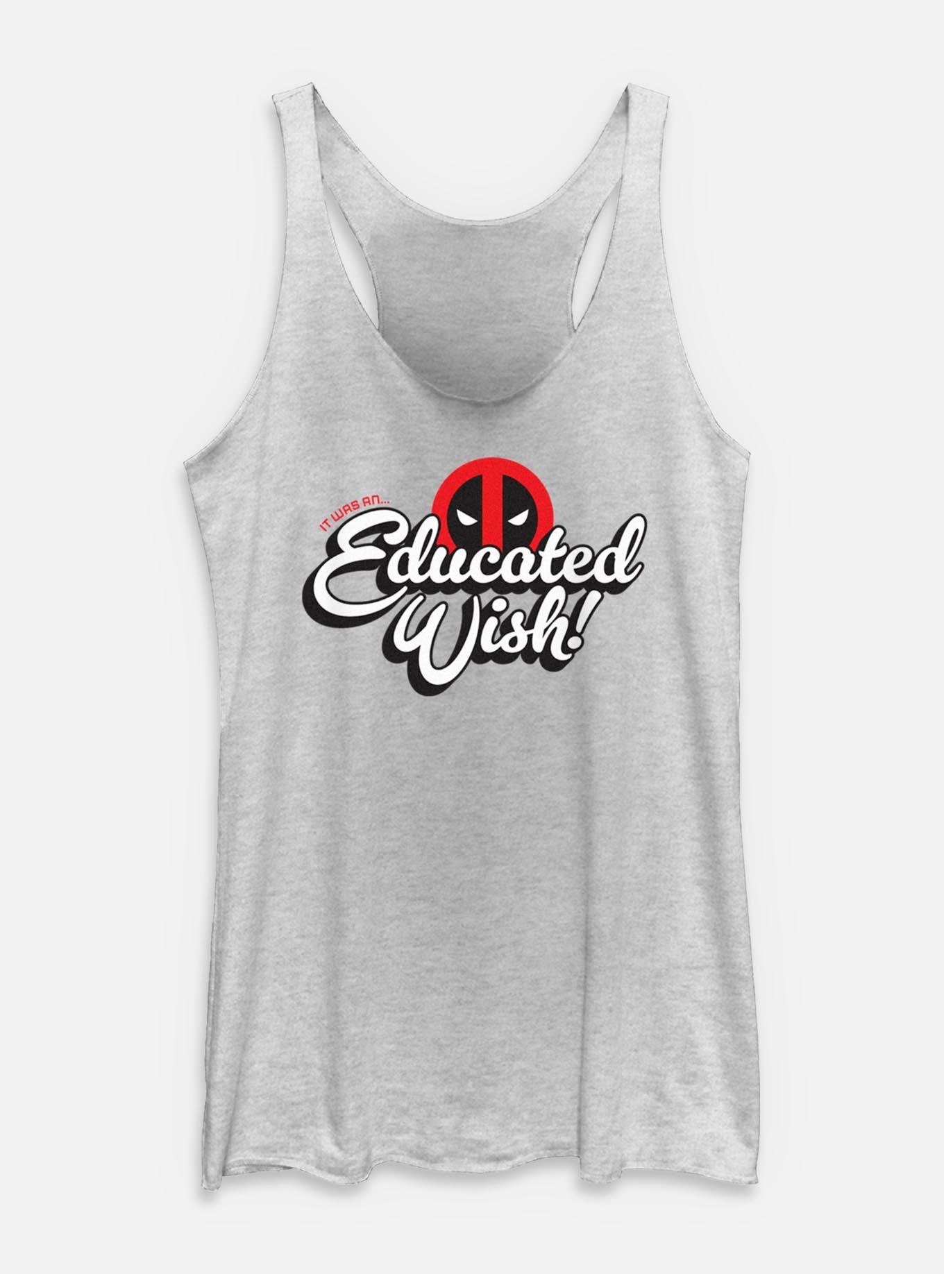 Marvel Deadpool & Wolverine Educated Wish Womens Tank, WHITE HTR, hi-res