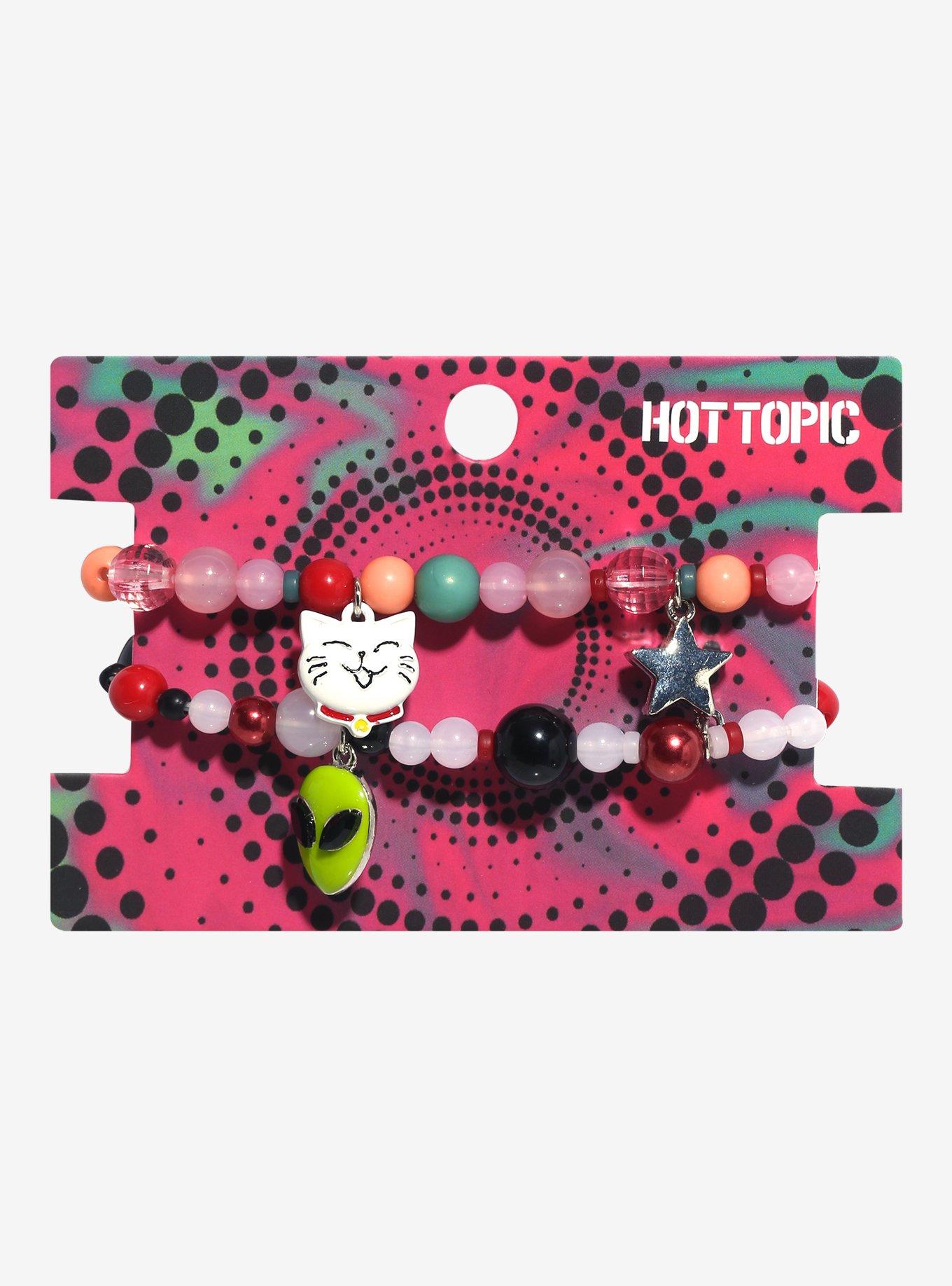 Lucky Cat Alien Best Friend Bead Bracelet Set, , hi-res