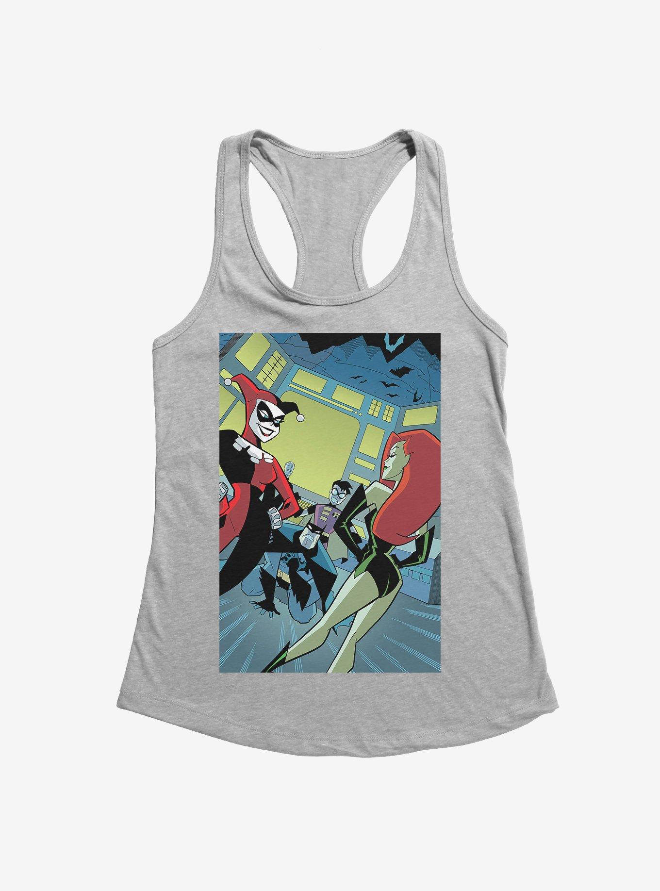 DC Comics Batman Harley Quinn Poison Ivy Classic Comic Art Womens Tank, HEATHER, hi-res