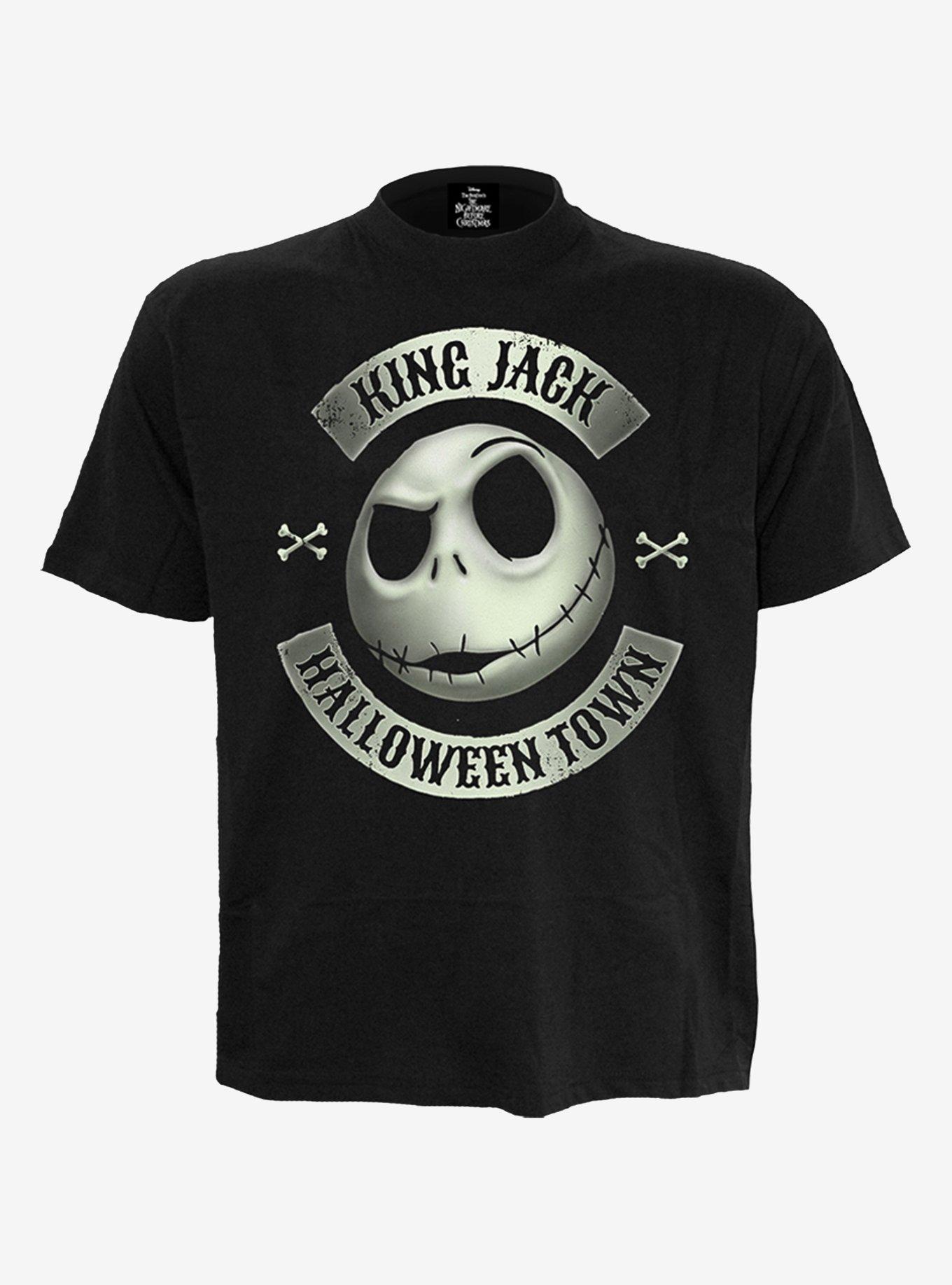 Disney Nightmare Before Christmas Jack Crest (Glow in the Dark) Front Print T-Shirt, , hi-res