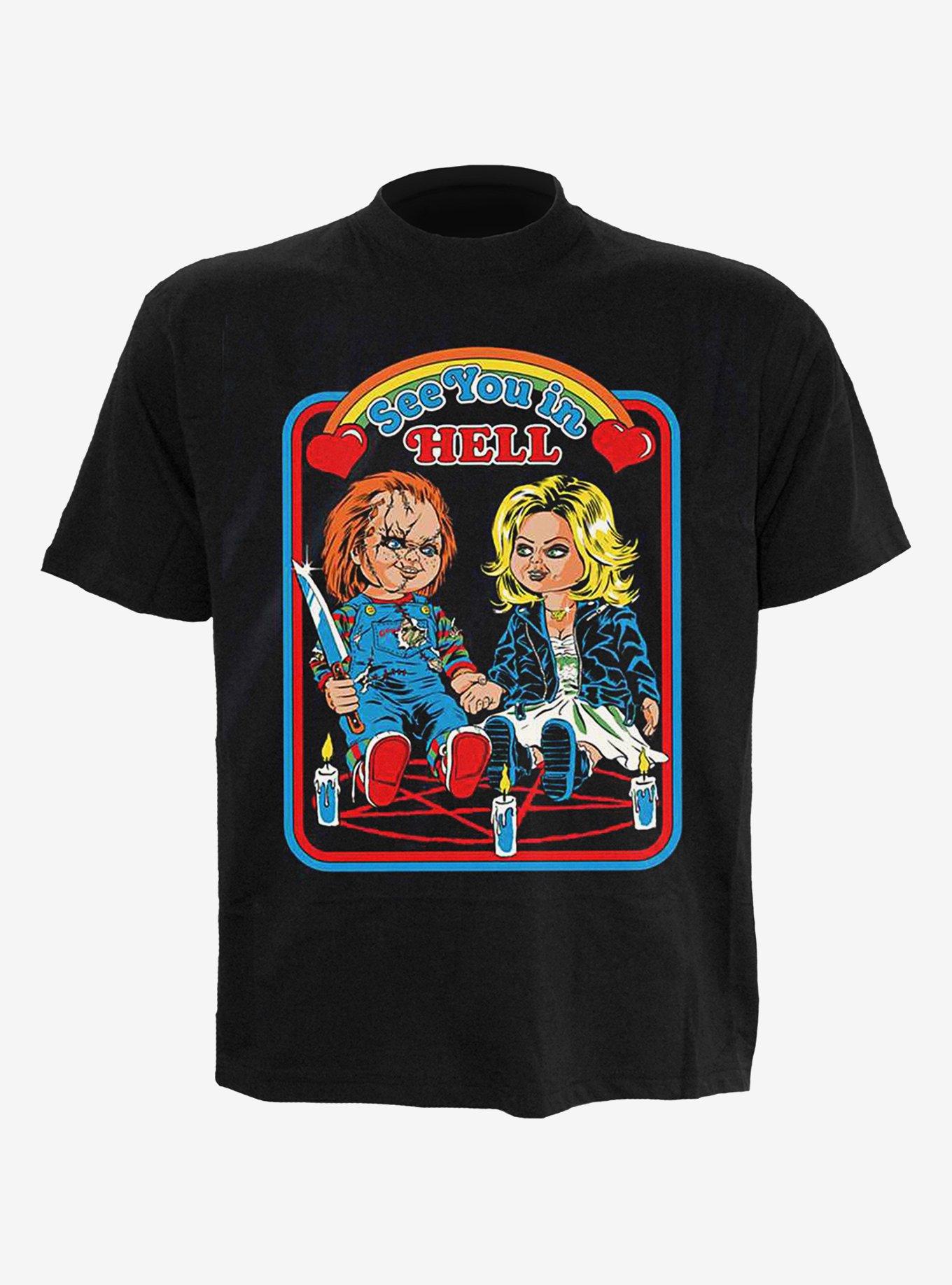 Steven Rhodes Chucky See You In Hell Front Print T-Shirt, BLACK, hi-res