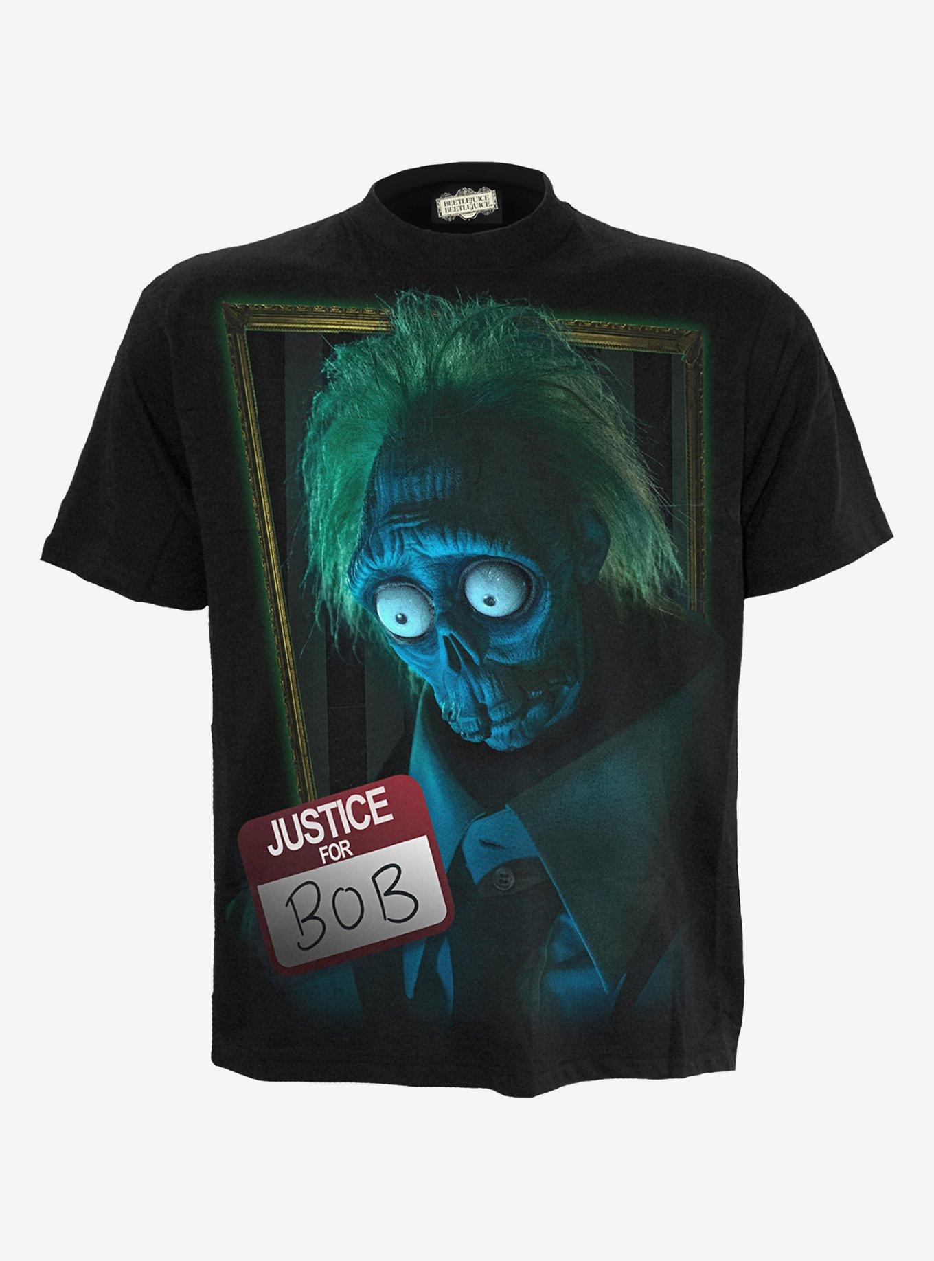 Beetlejuice 2 Justice For Bob Front Print T-Shirt, BLACK, hi-res