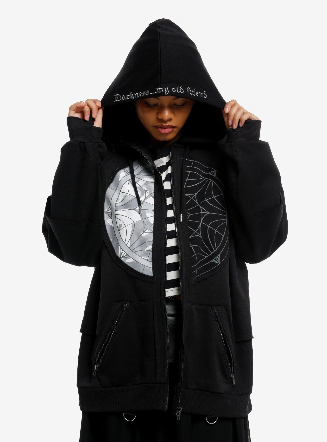 Wednesday Split Window Girls Oversized Hoodie, , hi-res