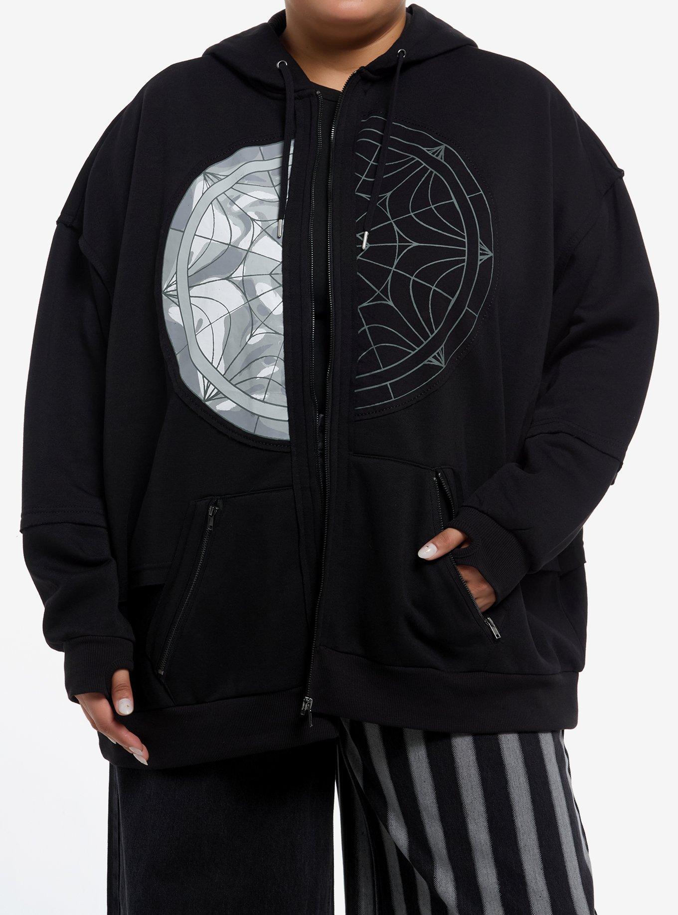 Wednesday Split Window Girls Oversized Hoodie Plus Size, , hi-res