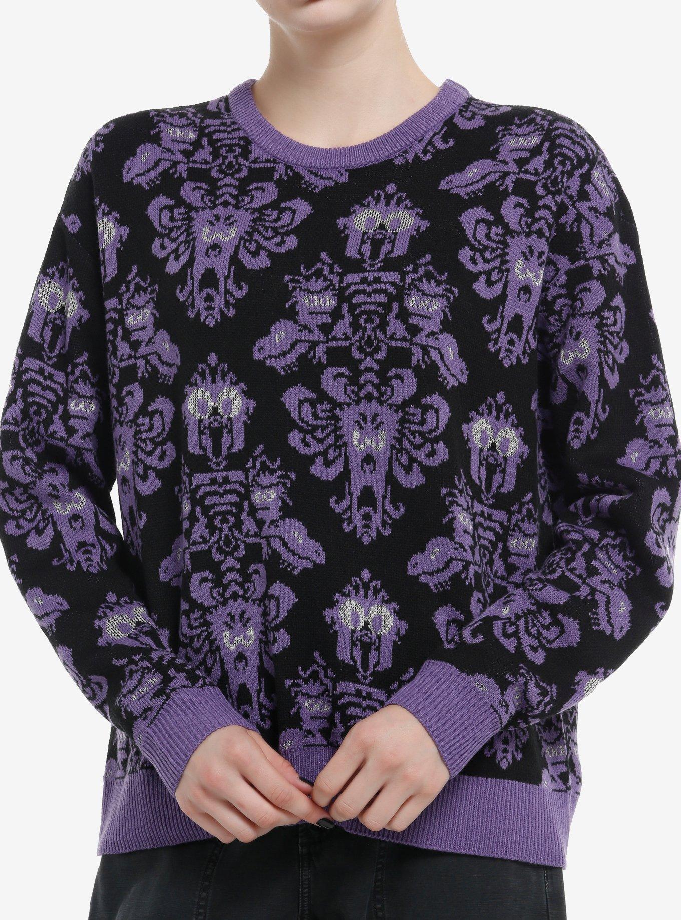 Her Universe Disney Muppets Haunted Mansion Wallpaper Glow-In-The-Dark Girls Sweater, , hi-res