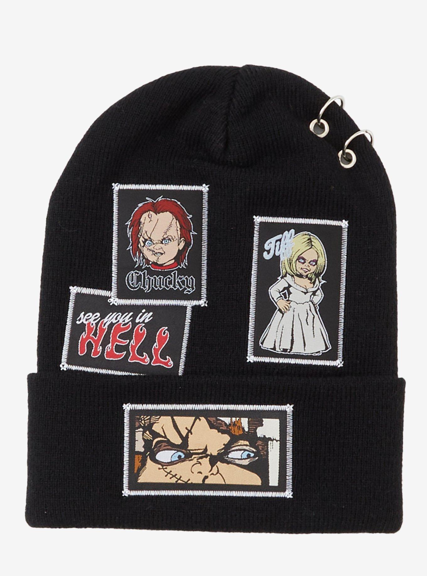 Chucky Tiffany & Chucky Patch Pierced Beanie | Hot Topic