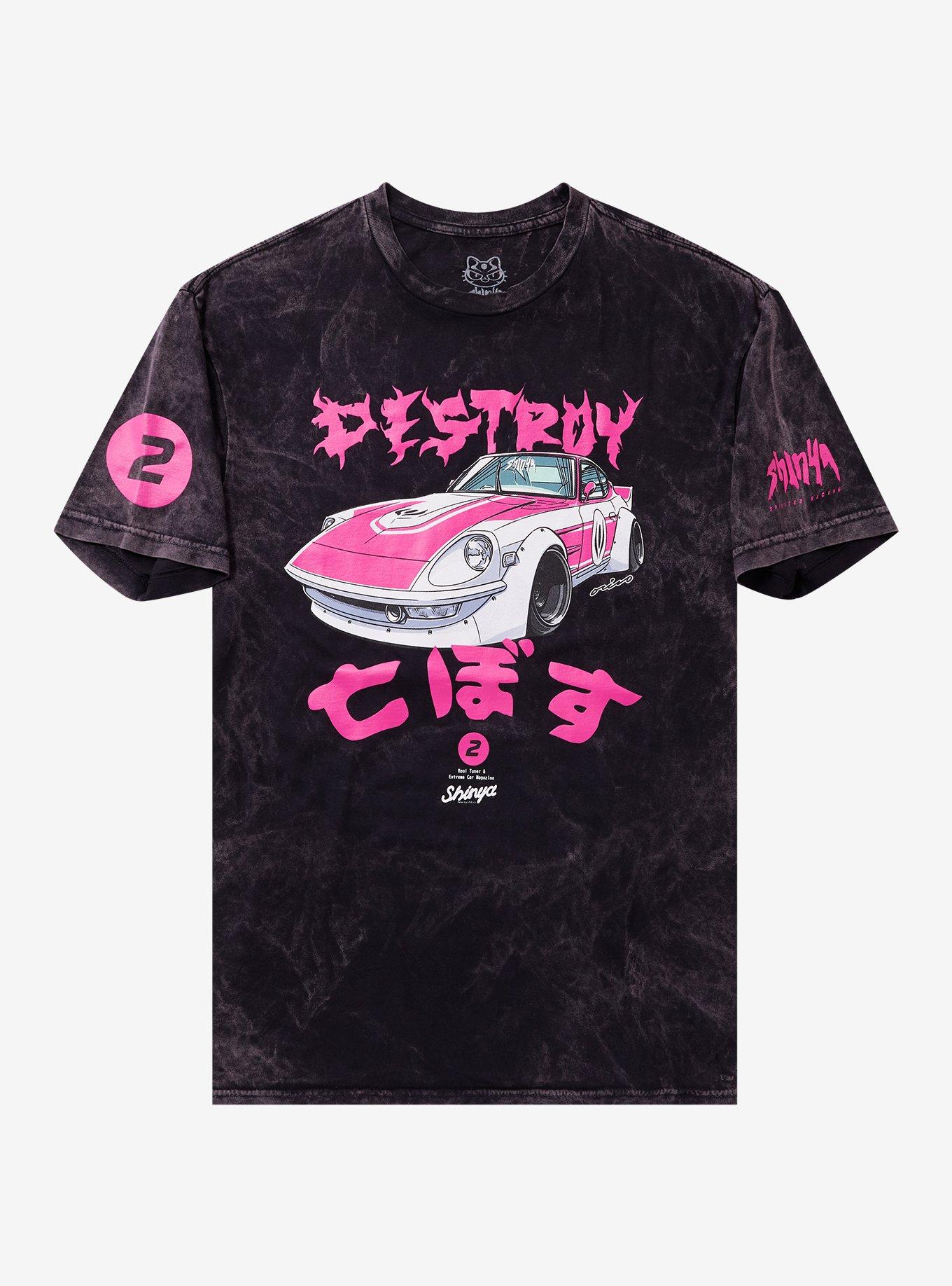 Shinya Destroy Retro Racer Mineral Wash T-Shirt, , hi-res