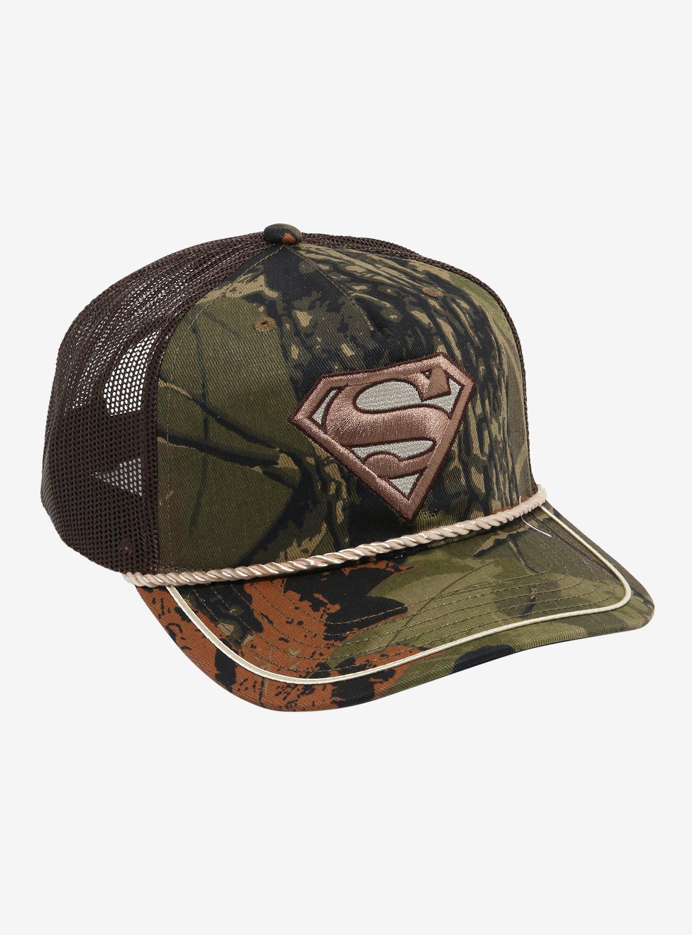 DC Comics Superman Logo Camouflage Trucker Hat, , hi-res