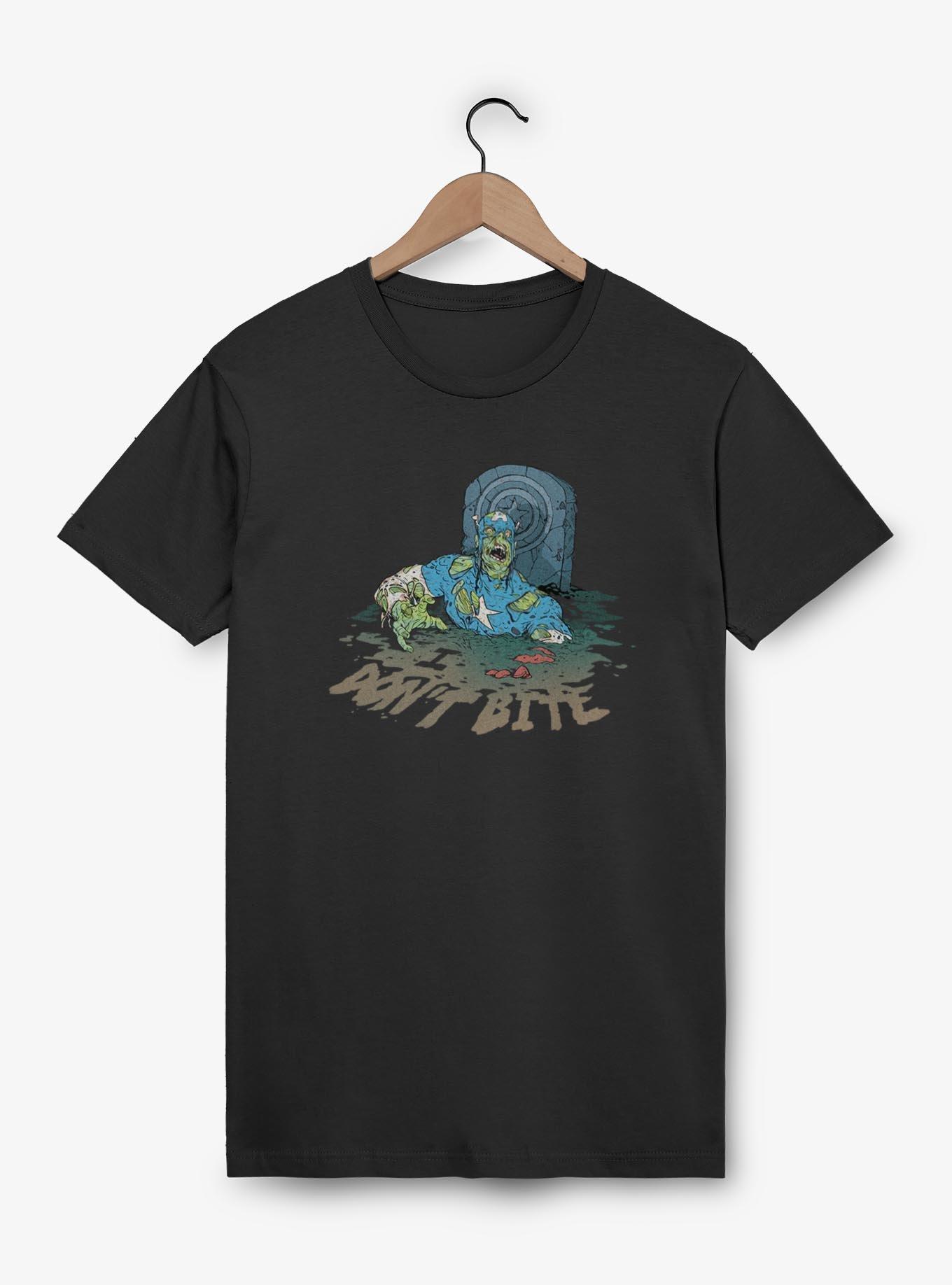 Marvel Zombies Captain America Don't Bite T-Shirt, BLACK, hi-res