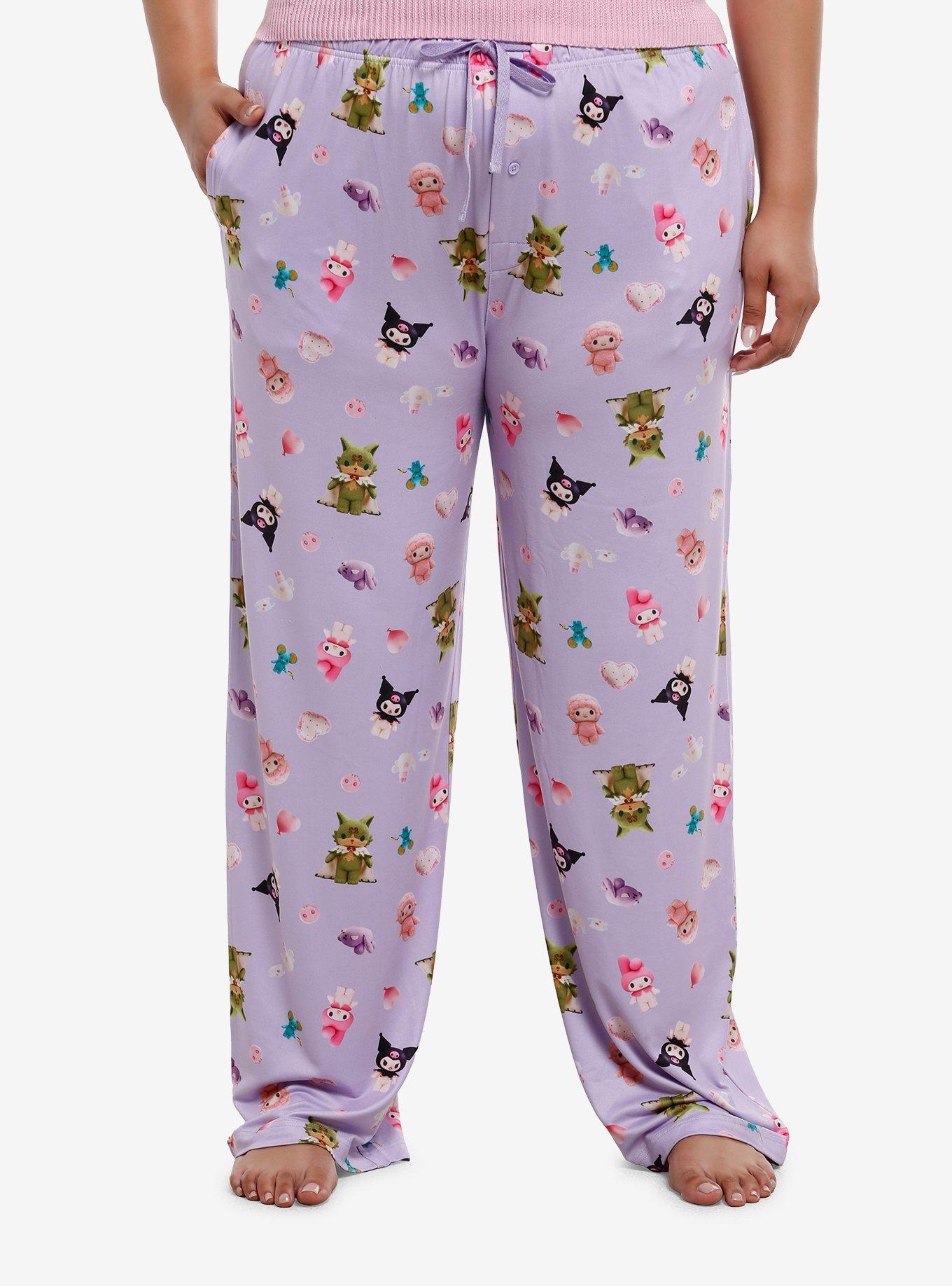 My Melody & Kuromi Character Girls Pajama Pants Plus Size, , hi-res