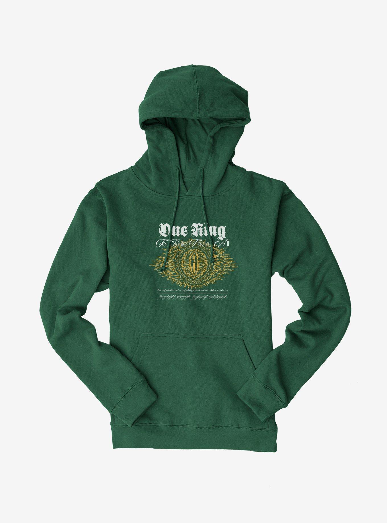 The Lord Of The Rings One Ring Eye Of Sauron Hoodie, FOREST GREEN, hi-res