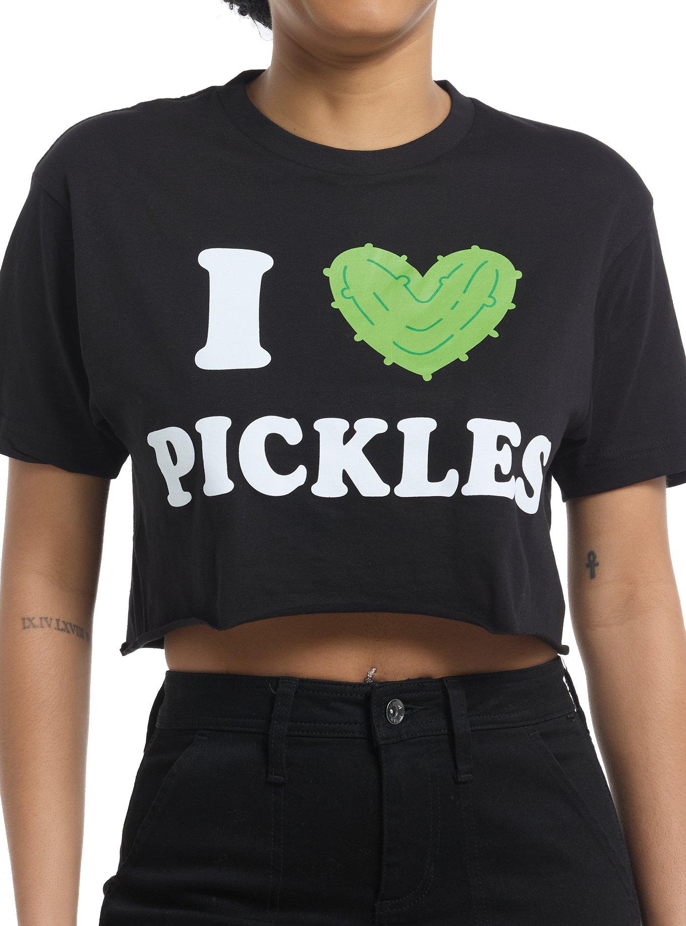 I Heart Pickles Girls Crop T-Shirt
