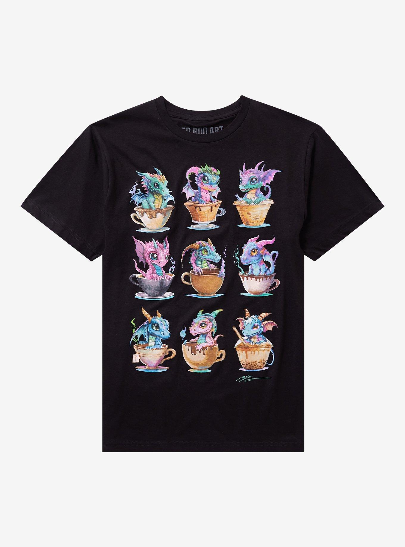 Teacup Dragons Girls T-Shirt By Red Roo Art, , hi-res