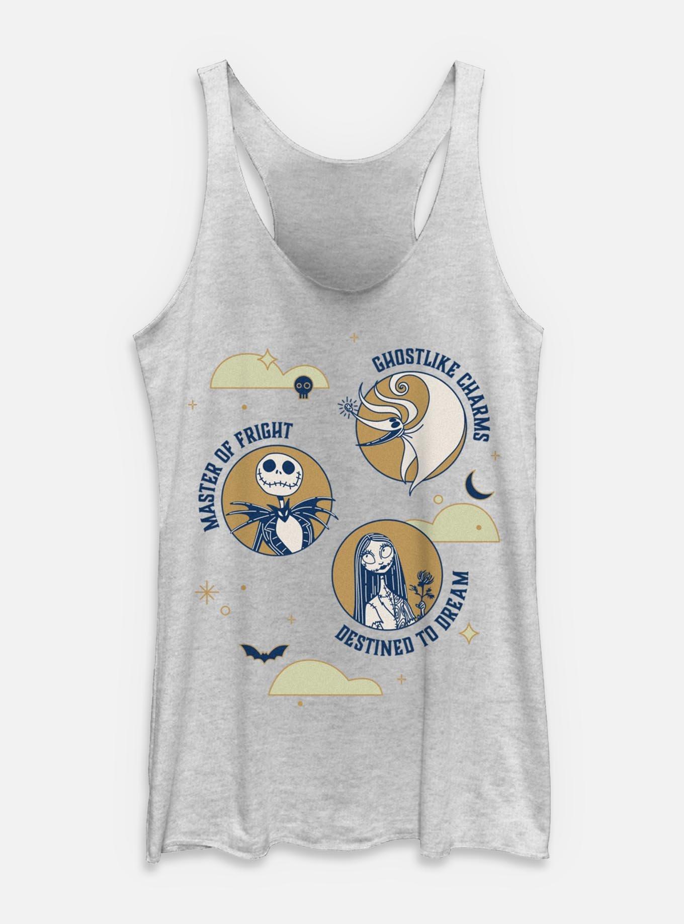 The Nightmare Before Christmas Fright Dream Ghostlike Womens Tank Top, WHITE HTR, hi-res