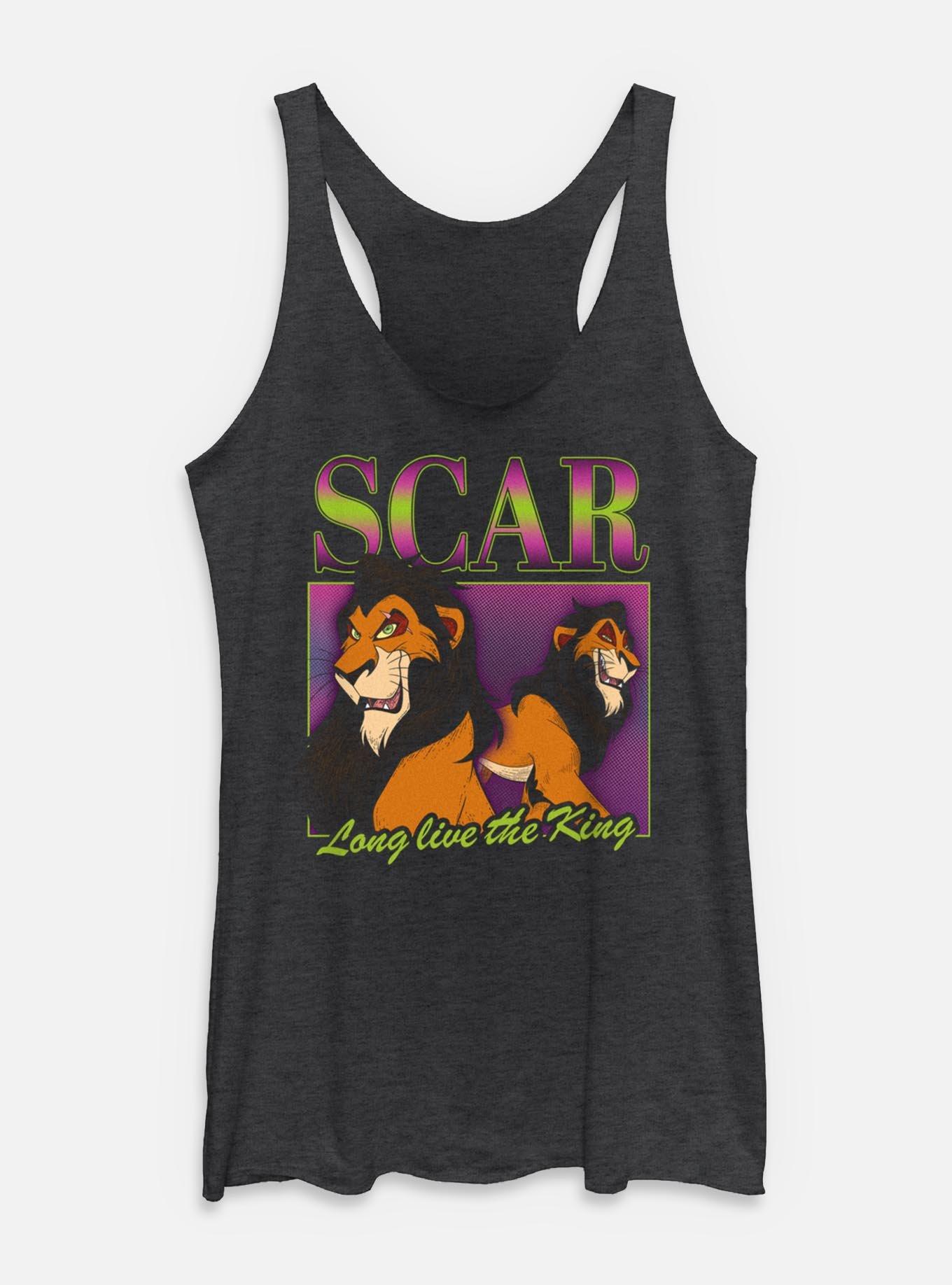 Disney Villains Scar Long Live The King Womens Tank Top, BLK HTR, hi-res