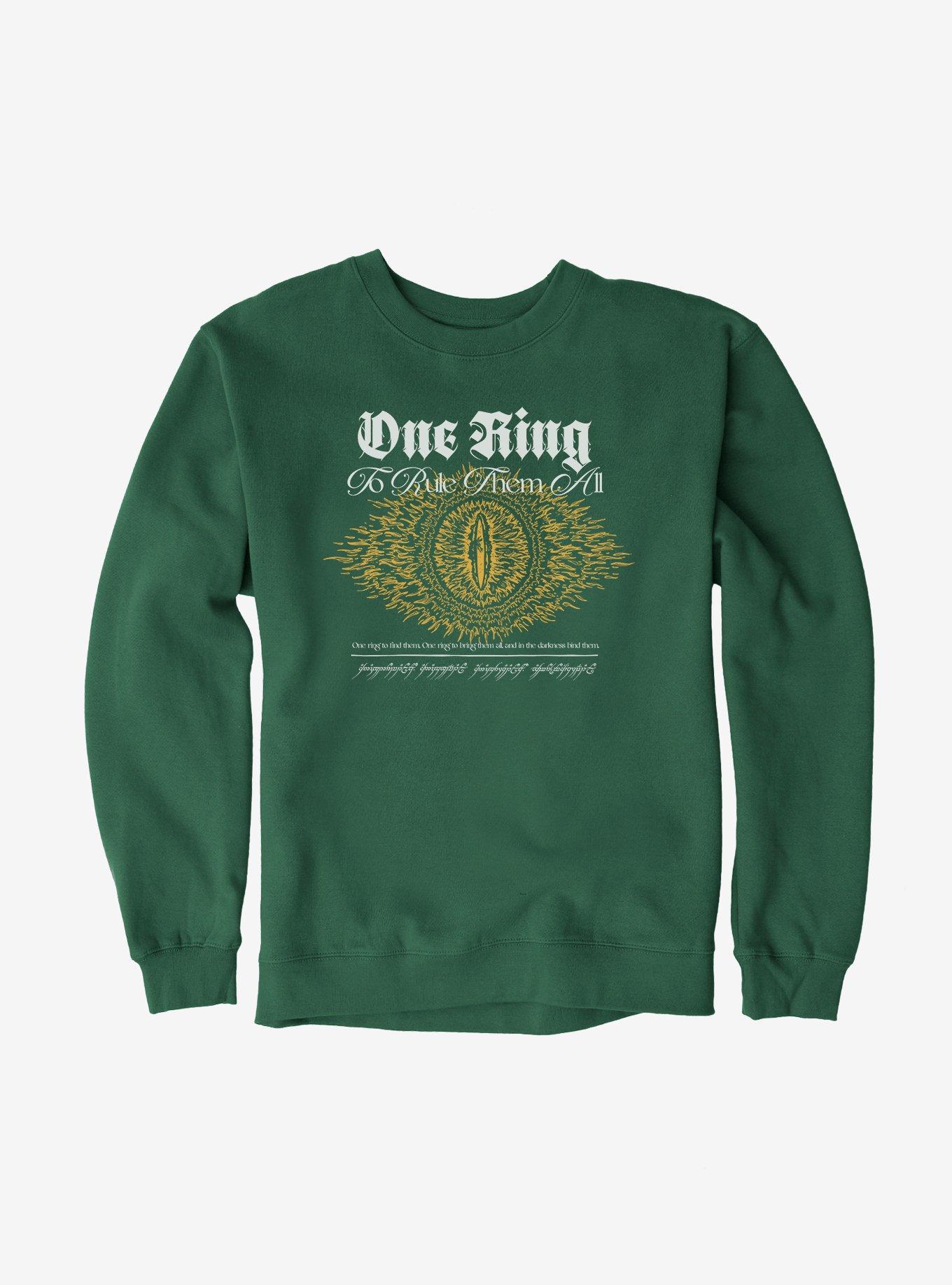 The Lord Of The Rings One Ring Eye Of Sauron Sweatshirt, FOREST GREEN, hi-res