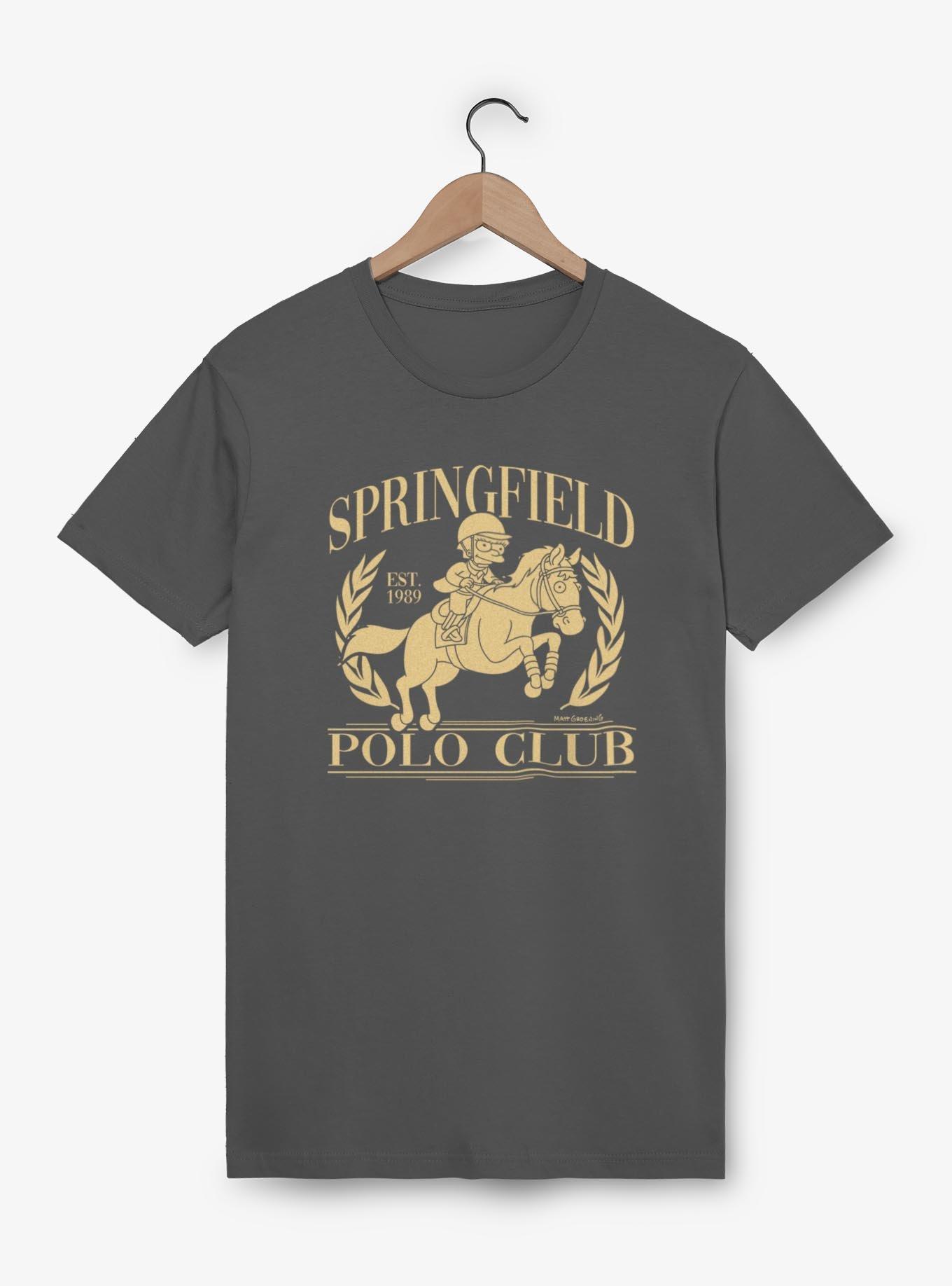 The Simpsons Springfield Polo Club Logo T-Shirt, CHARCOAL, hi-res
