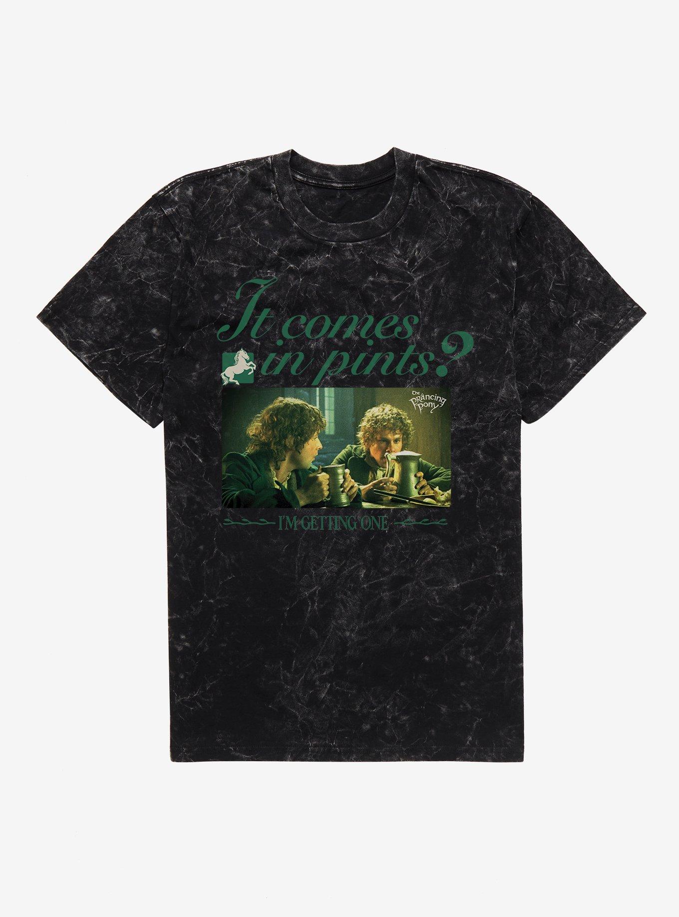 The Lord Of The Rings It Comes In Pints? Mineral Wash T-Shirt, BLACK MINERAL WASH, hi-res