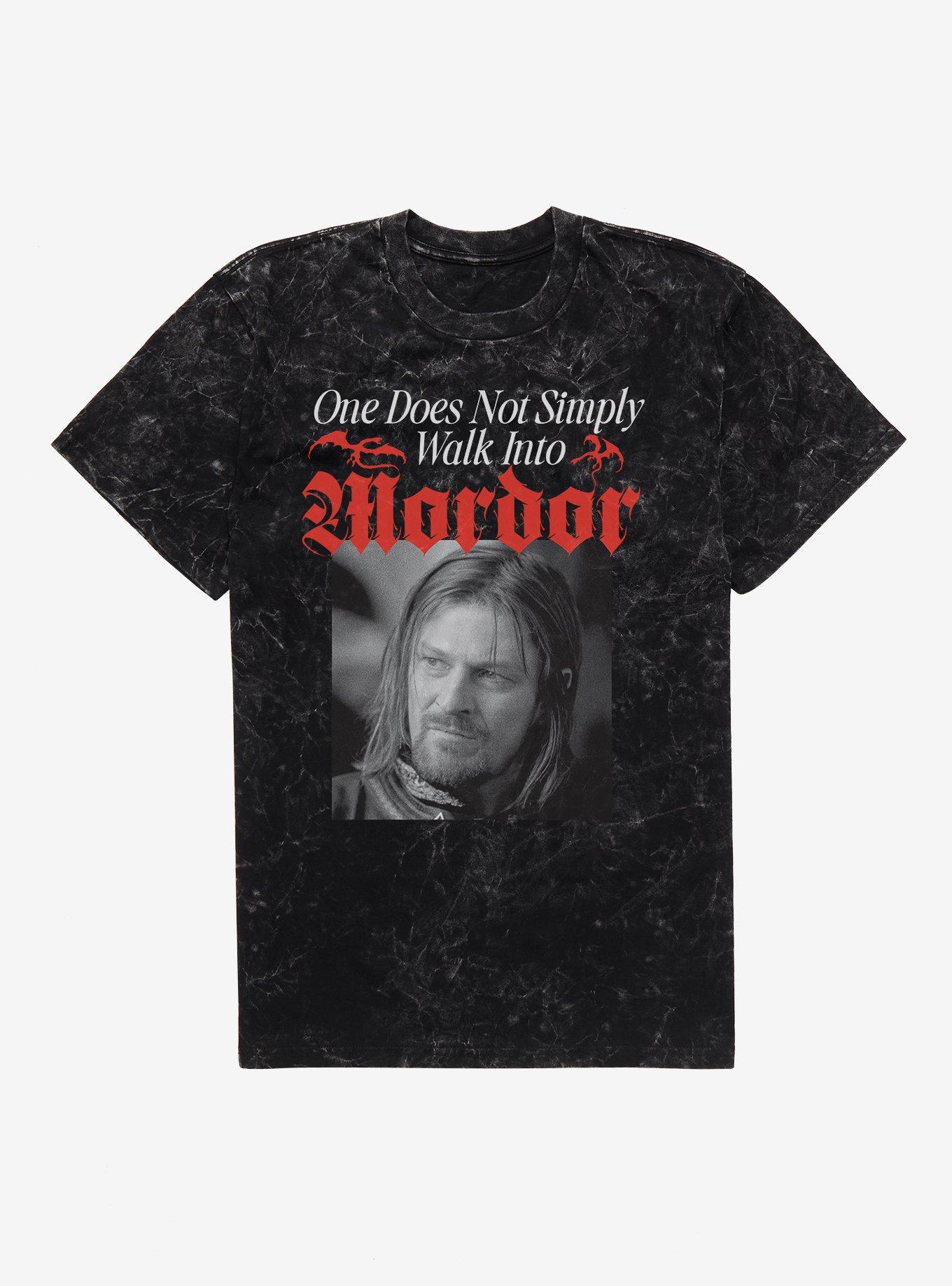 The Lord Of The Rings One Does Not Simply Walk Into Mordor Mineral Wash T-Shirt, BLACK MINERAL WASH, hi-res