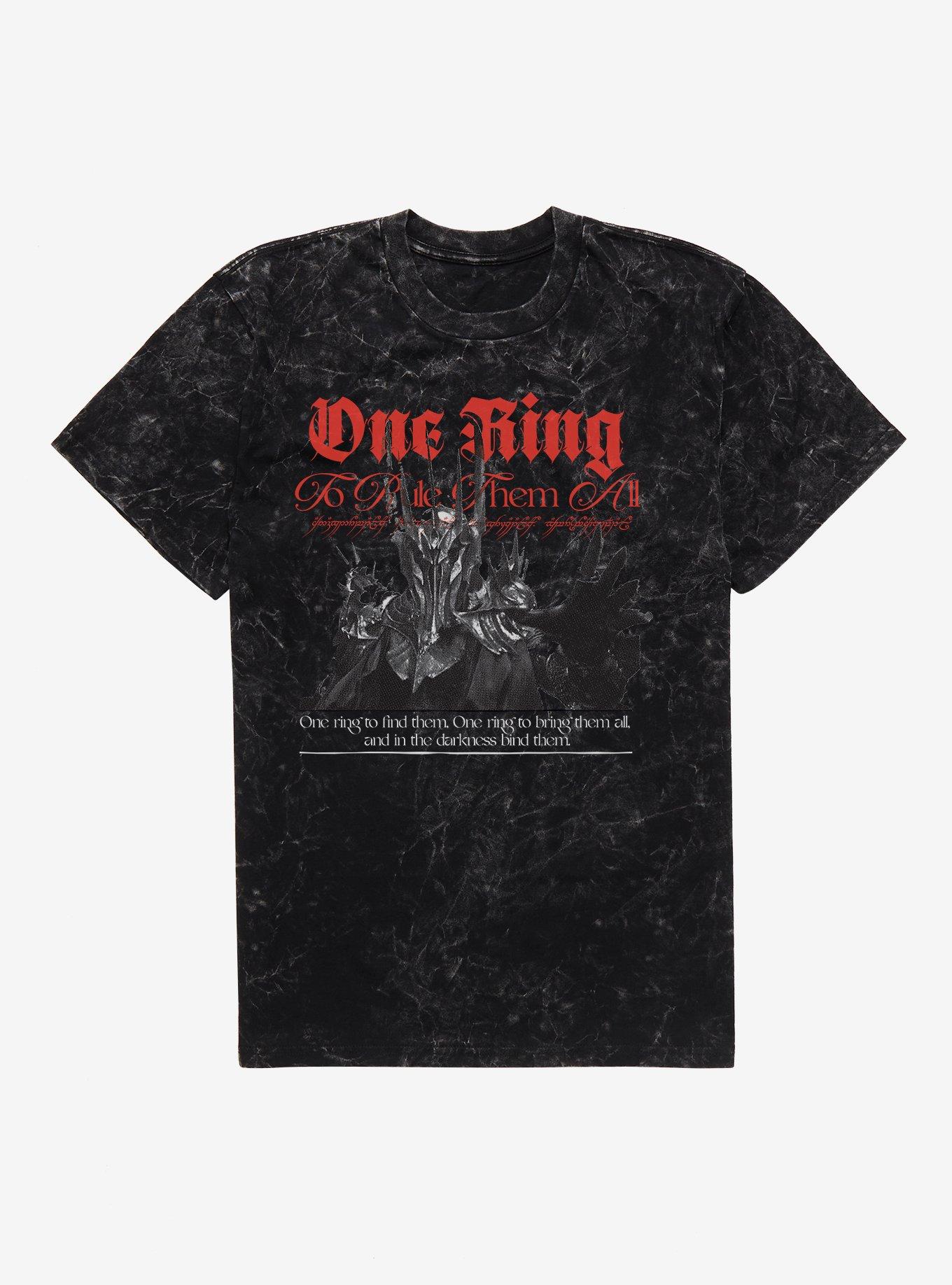 The Lord Of The Rings One Ring To Rule Them All Mineral Wash T-Shirt, BLACK MINERAL WASH, hi-res