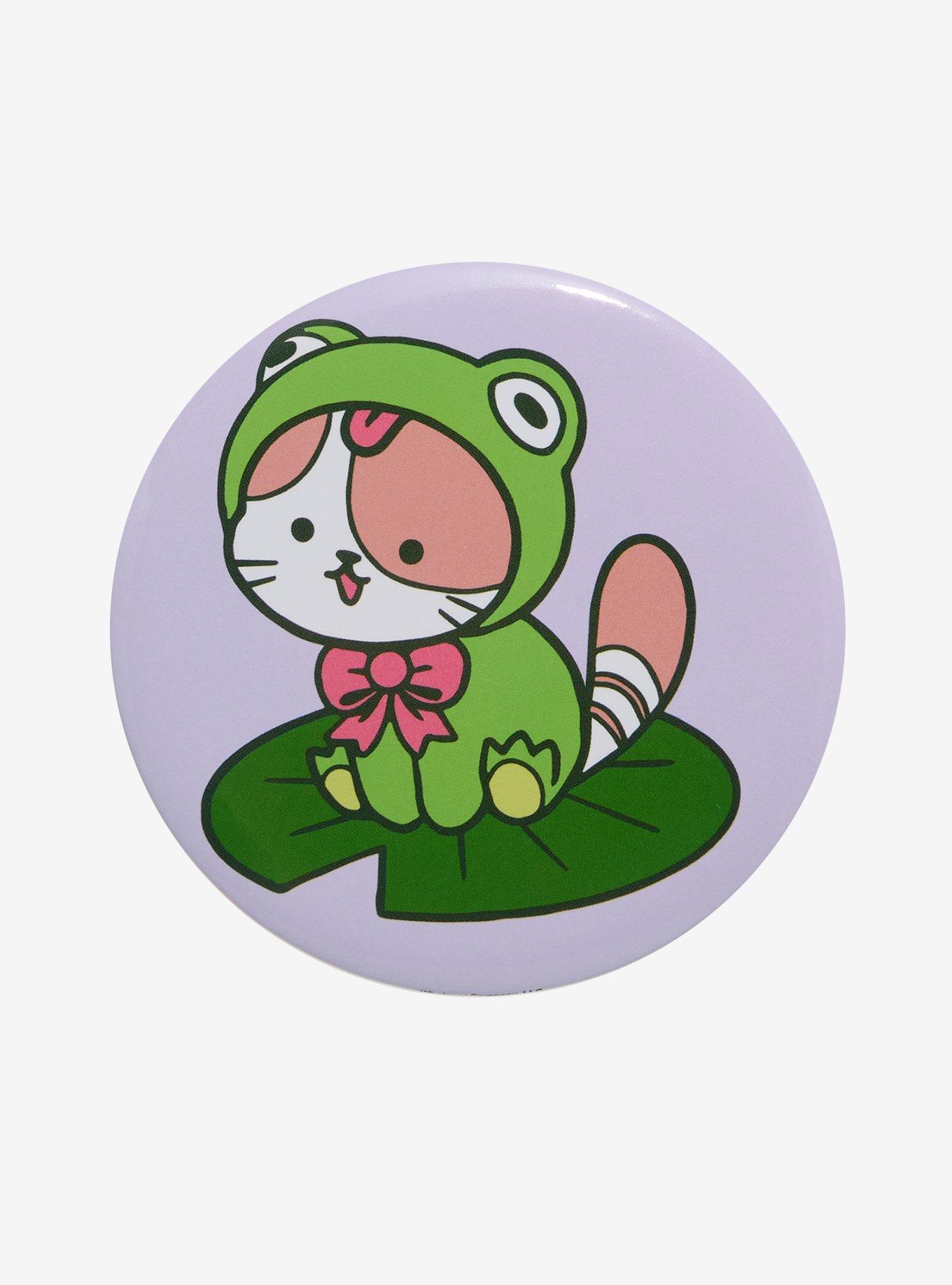 Kitty In Frog Costume 3 Inch Button, , hi-res