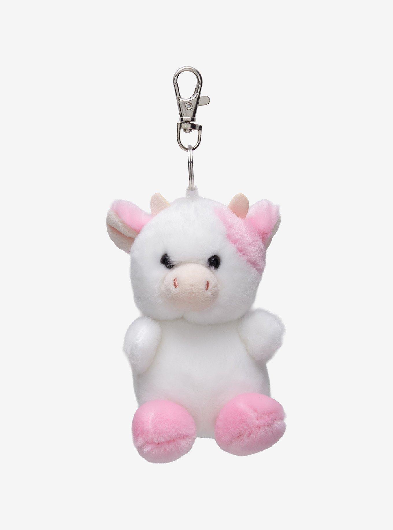 Aurora Palm Pals Belle Strawberry Cow Plush Bag Charm, , hi-res