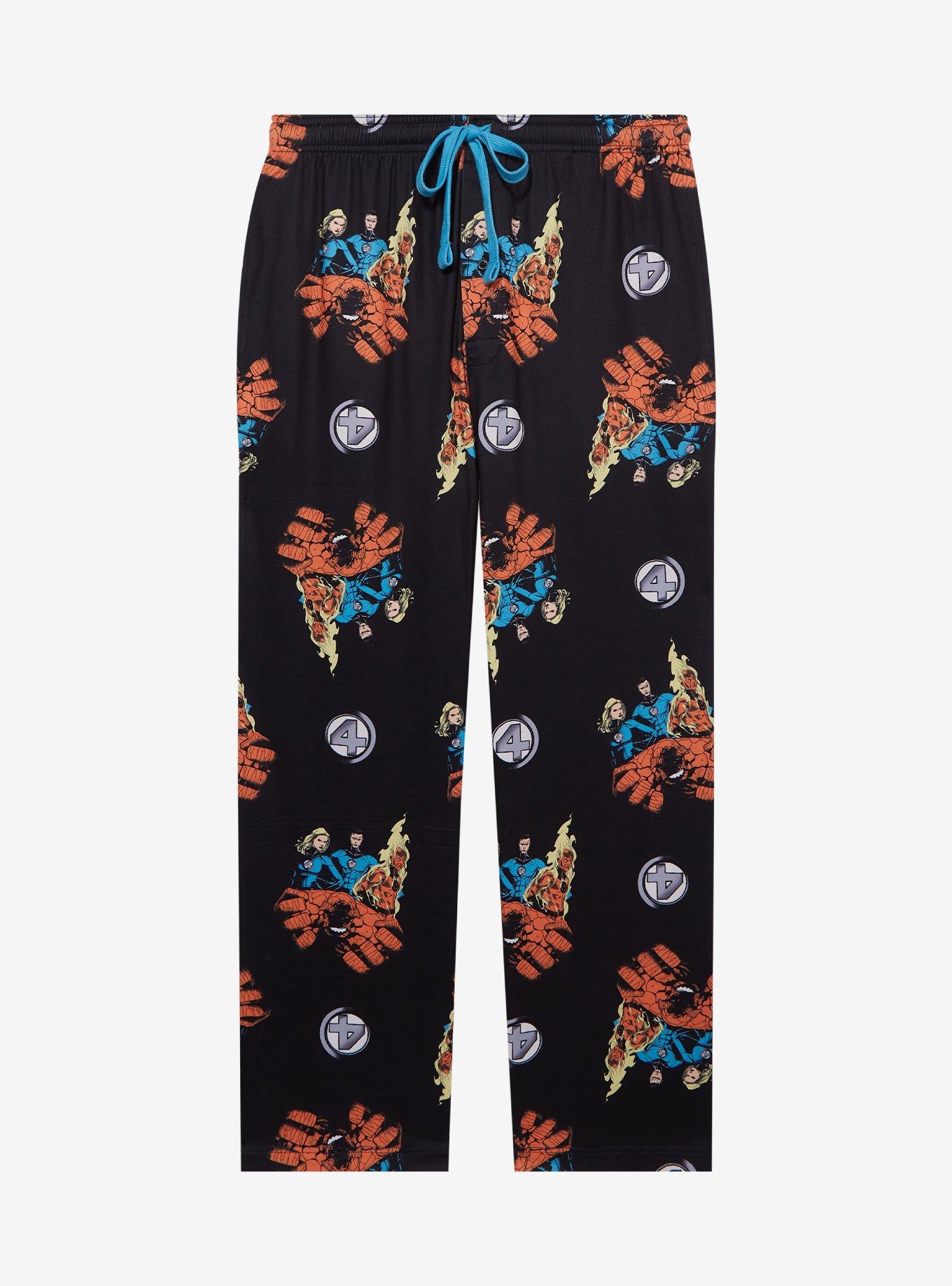 Marvel The Fantastic Four Group Portrait Allover Print Women's Plus Size Sleep Pants - BoxLunch Exclusive, , hi-res