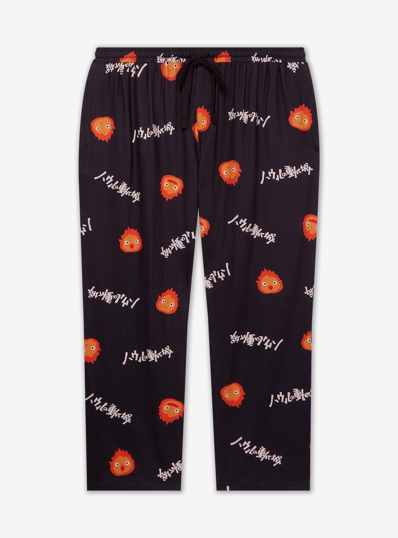 Studio Ghibli&reg; Howl's Moving Castle Calcifer Allover Print Women's Plus Size Sleep Pants&mdash; BoxLunch Exclusive, , hi-res