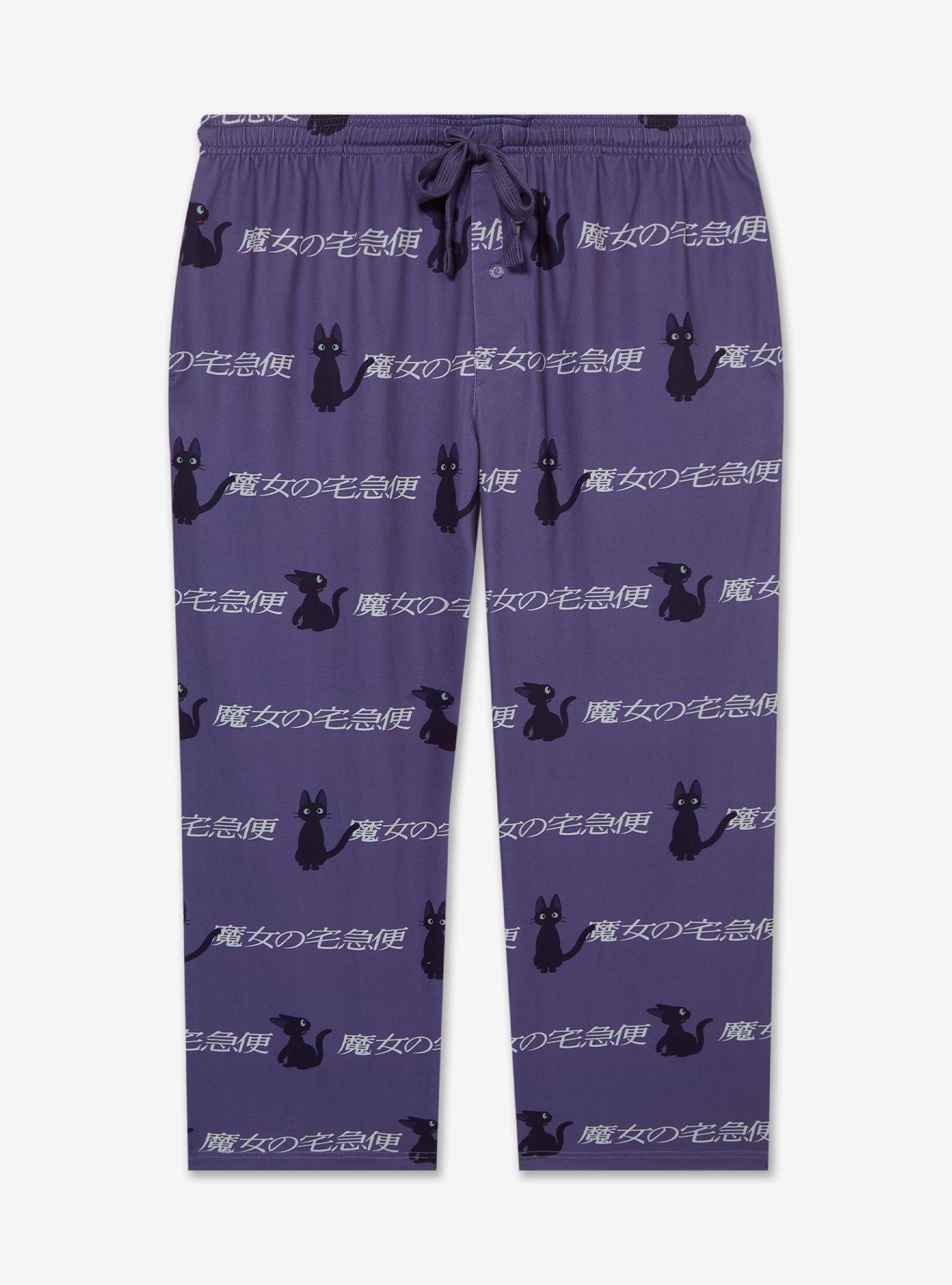 Studio Ghibli® Kiki's Delivery Service Jiji Allover Print Plus Size Sleep Pants - BoxLunch Exclusive, , hi-res