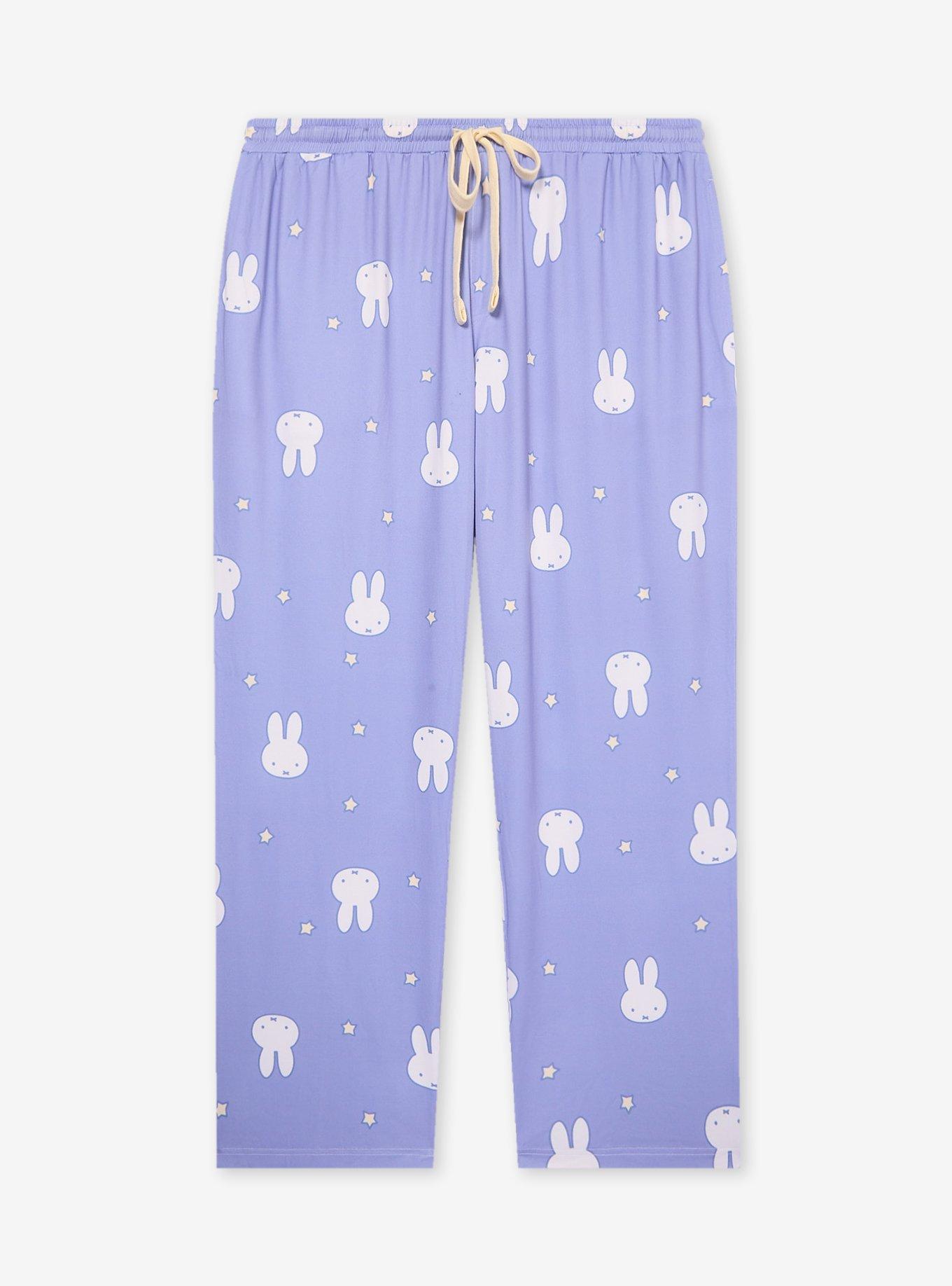 Miffy Face & Stars Allover Print Women's Plus Size Sleep Pants - BoxLunch Exclusive, , hi-res