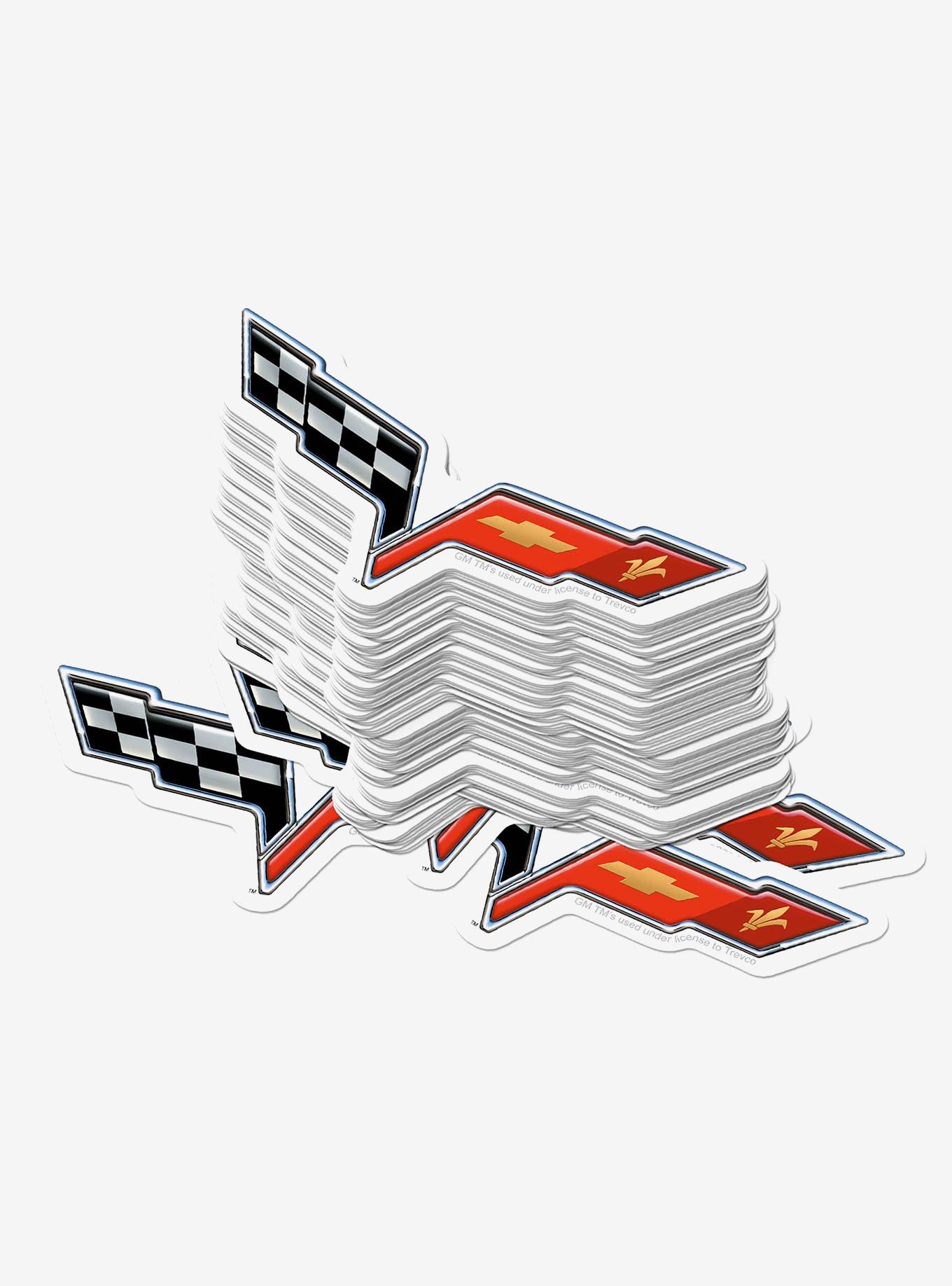 Chevrolet Chevy Corvette Wings Emblem Miscellaneous 100ct Sticker Pack, , hi-res