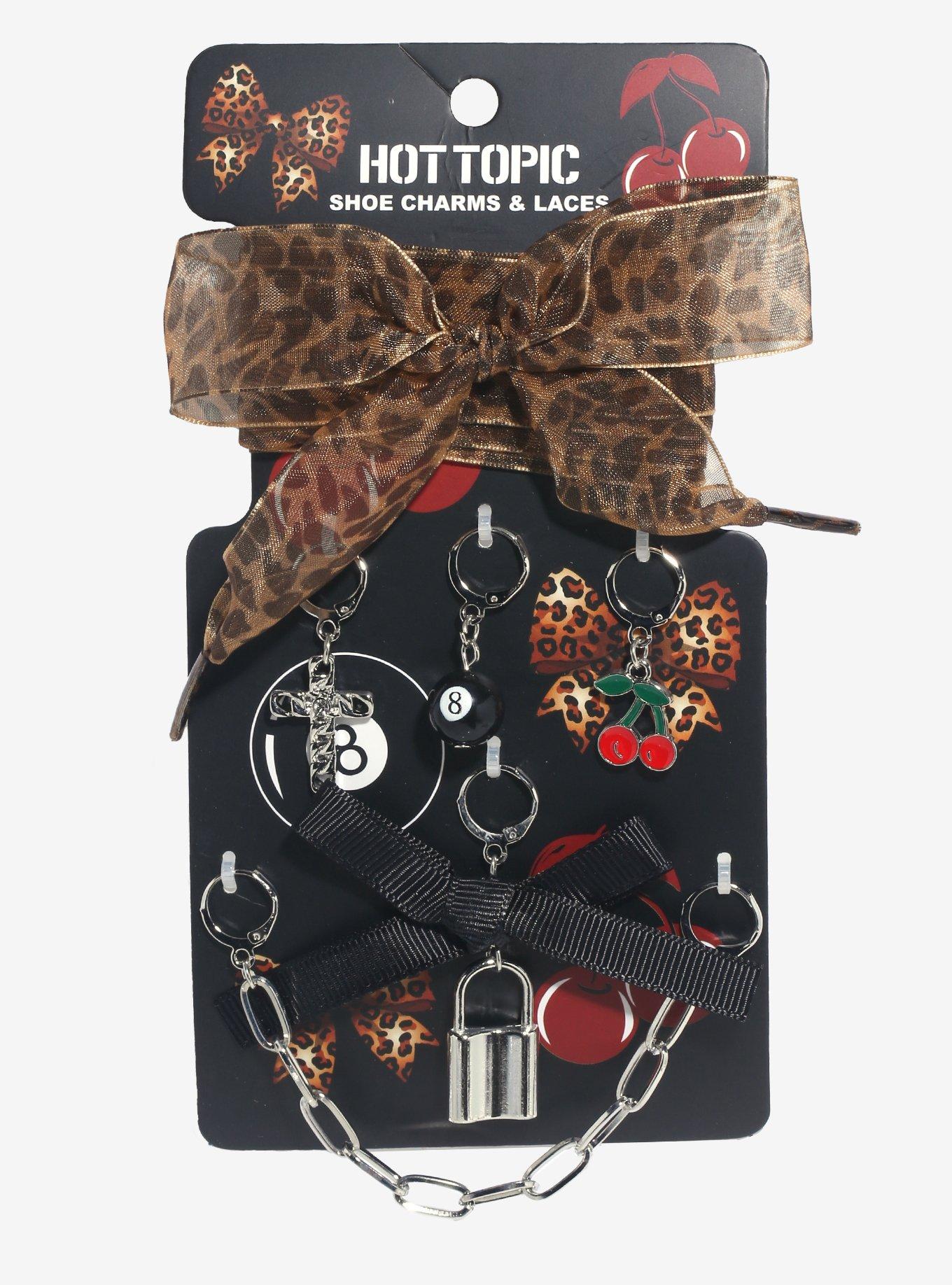 Leopard Cherries Shoe Charms & Laces Set, , hi-res