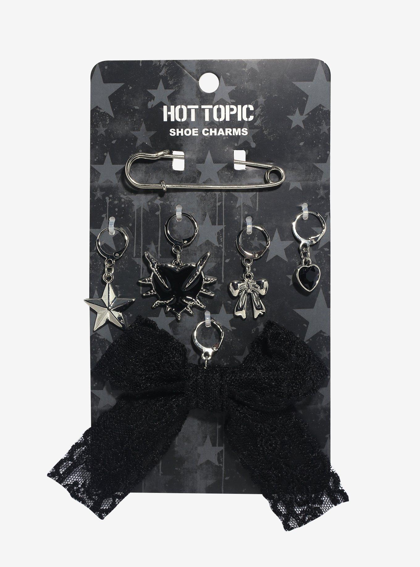Star Heart Lace Bow Shoe Charm Set, , hi-res
