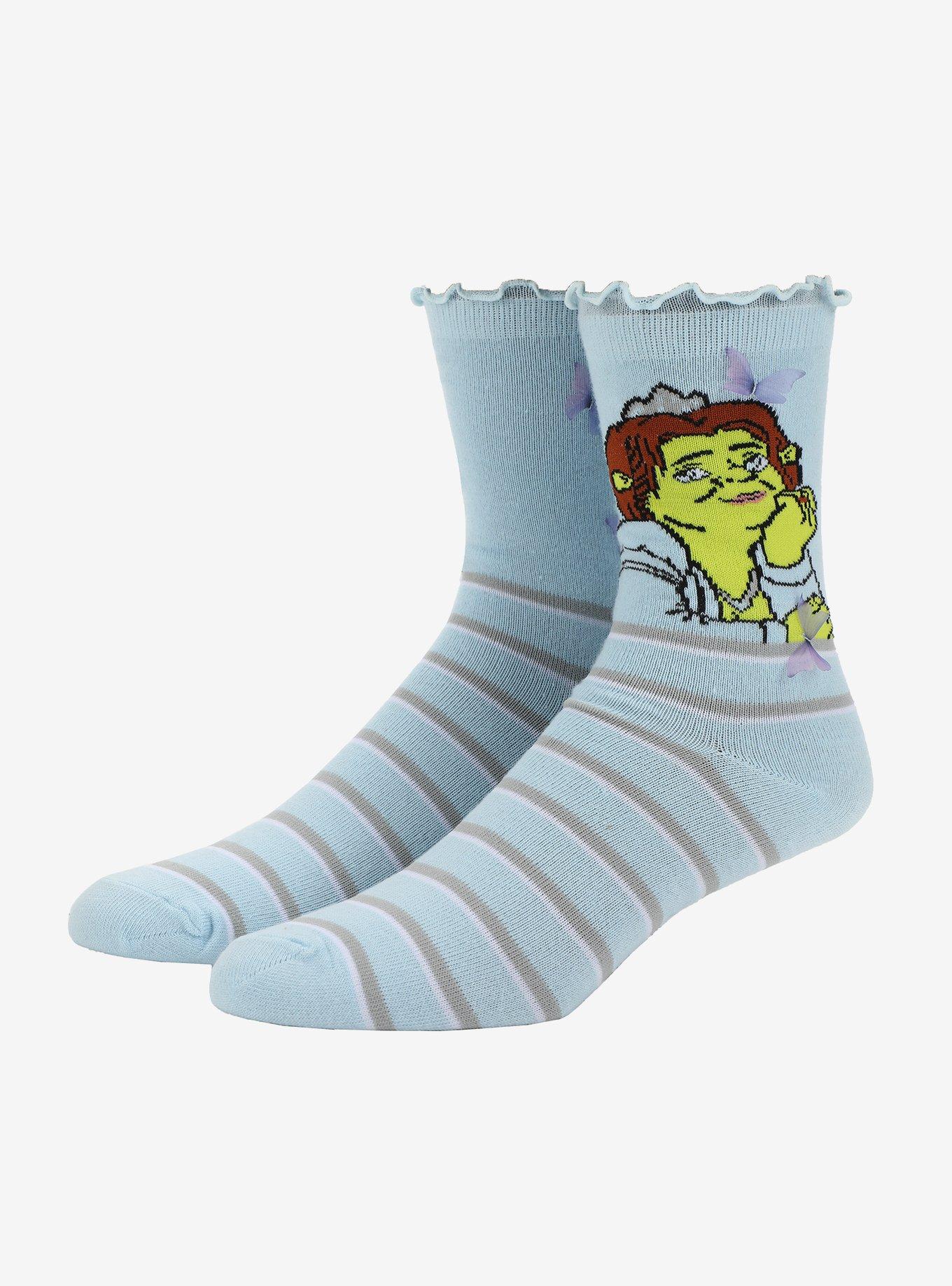 Shrek Fiona Butterfly Stripe Crew Socks, , hi-res