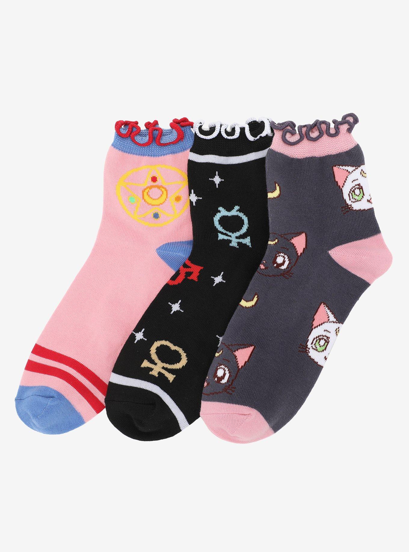 Pretty Guardian Sailor Moon Icons Ankle Socks 3 Pair, , hi-res