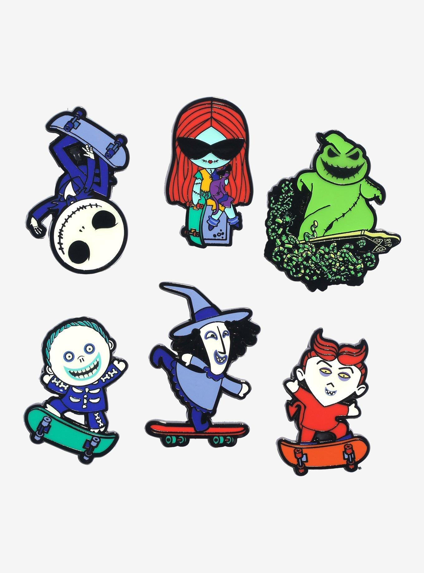 The Nightmare Before Christmas Skateboard Glow-In-The-Dark Blind Box Enamel Pin, , hi-res