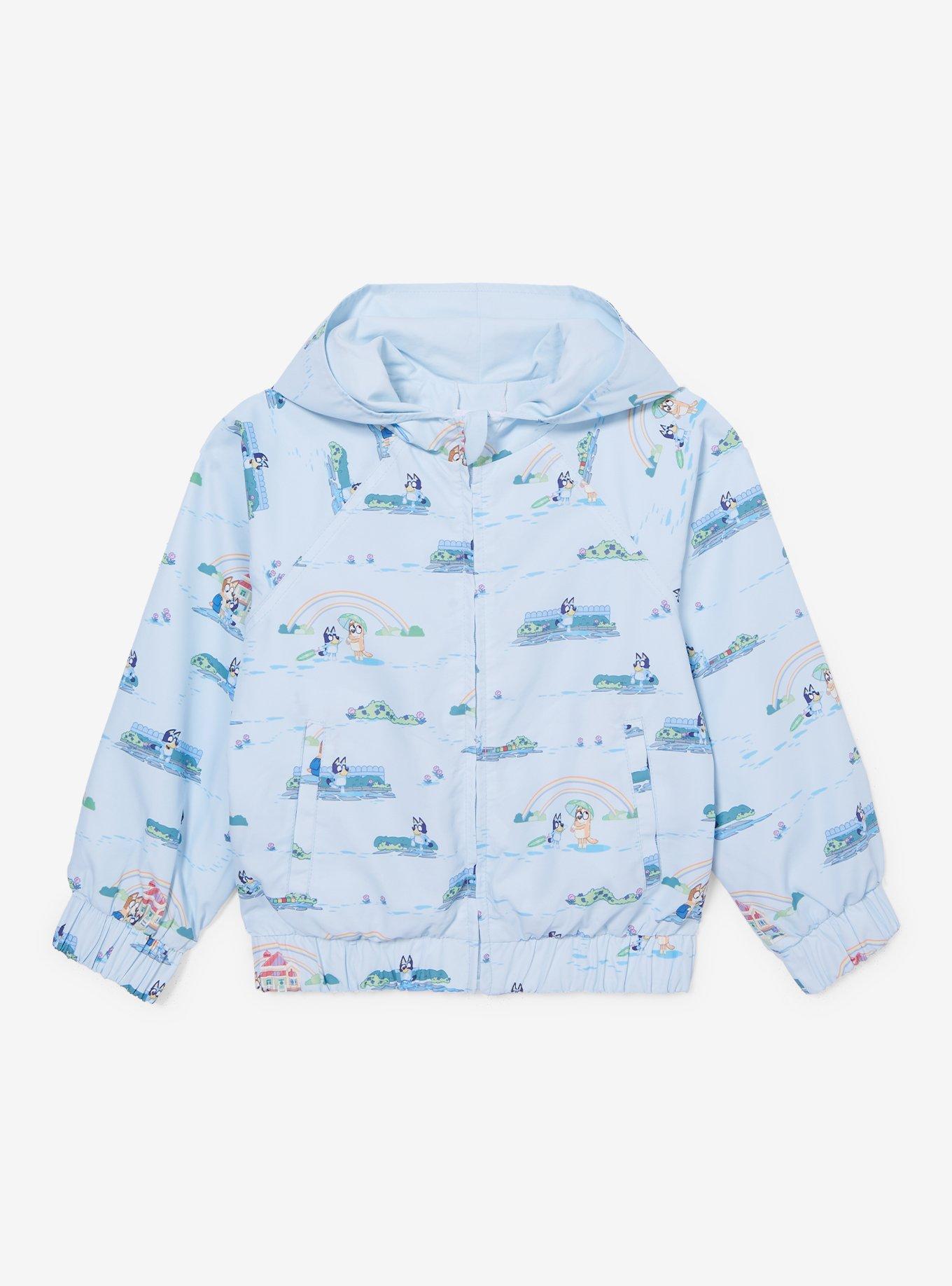 Bluey Chilli & Bluey Rainy Day Allover Print Reversible Toddler Windbreaker - BoxLunch Exclusive, , hi-res