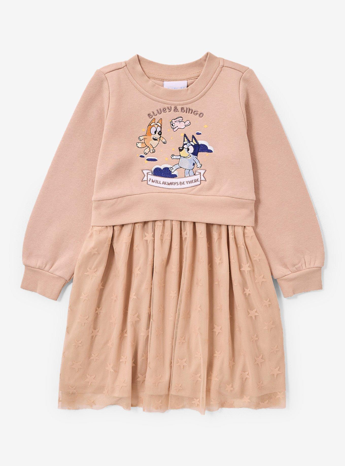 Bluey Bingo & Bluey Embroidered Toddler Tulle Dress — BoxLunch Exclusive, , hi-res