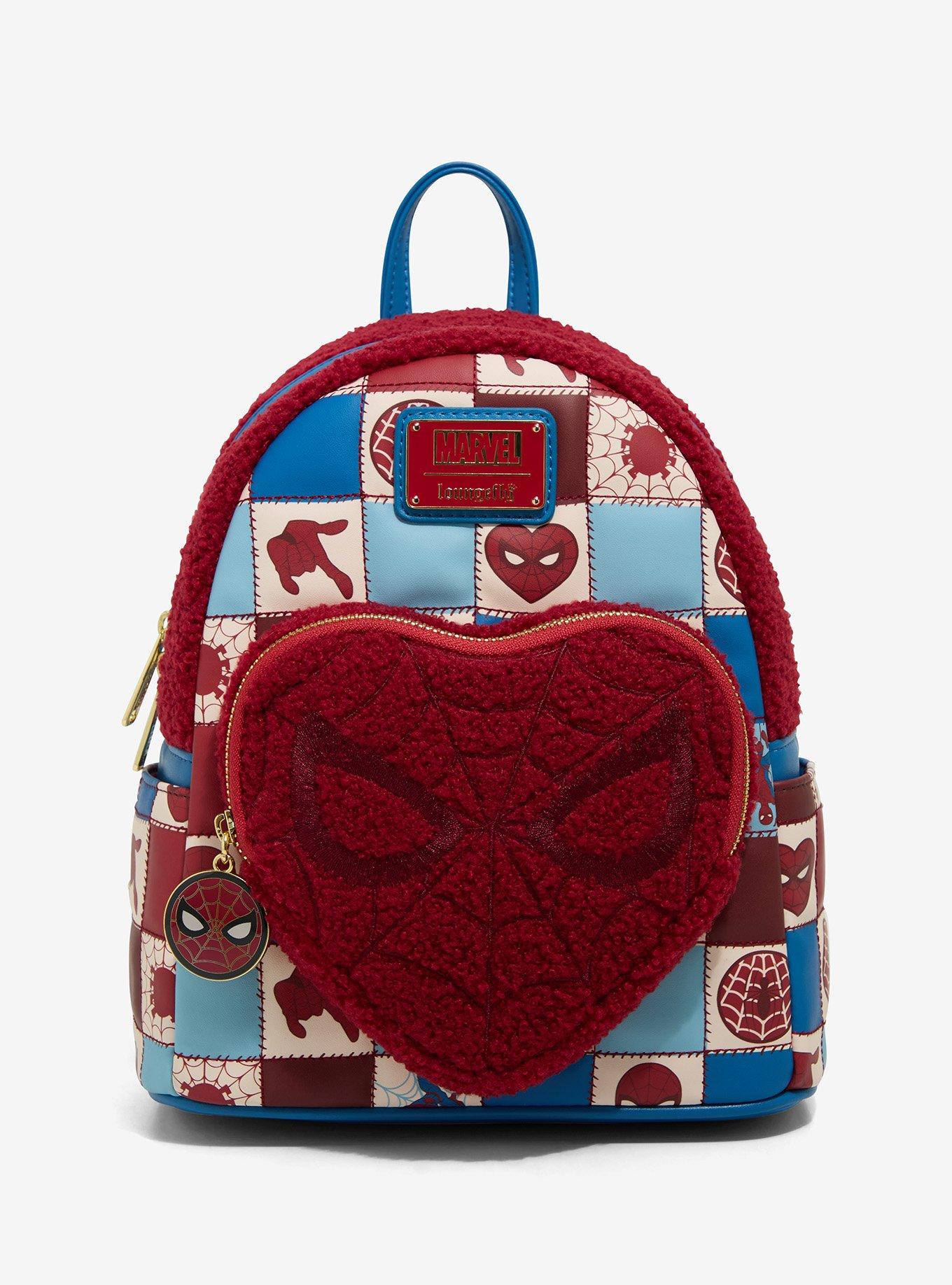 Spider-Man no way home loungefly hot topic mini backpack Loungefly Marvel Spider-Man Quilted Mask Mini Backpack  main image 4