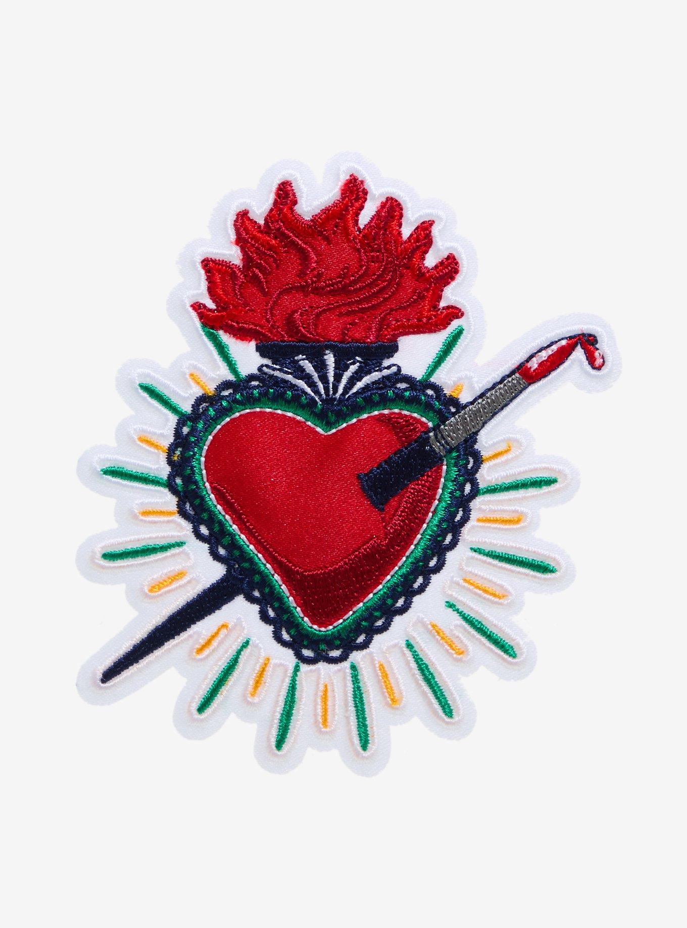 Pierced Sacred Heart Patch, , hi-res