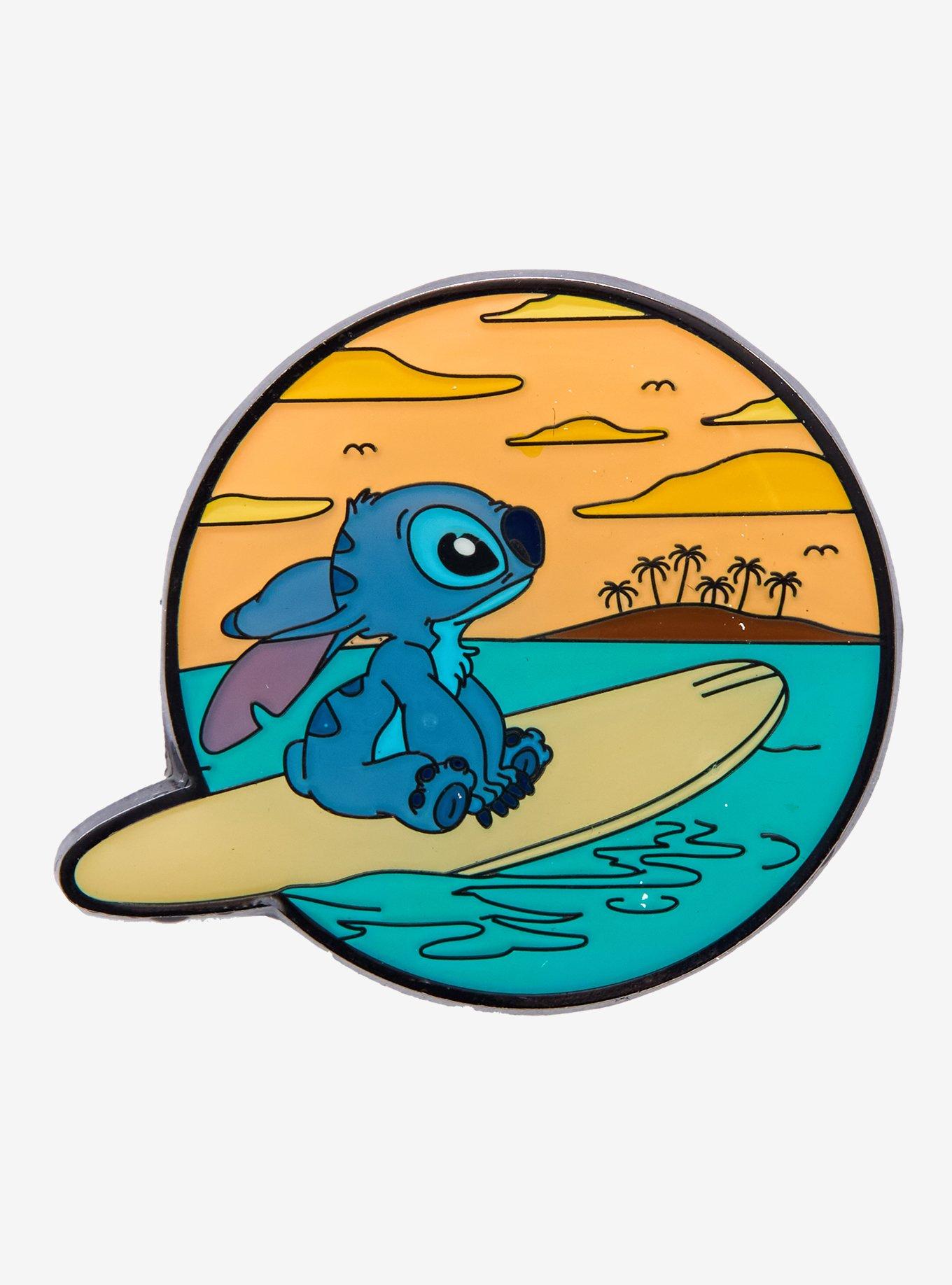 Loungefly Disney Stitch Surfing Enamel Pin, , hi-res