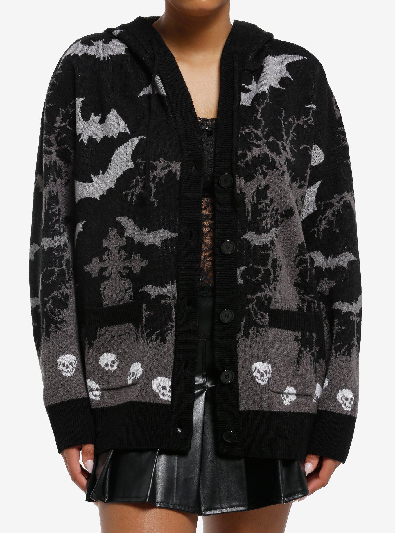 Cosmic Aura Graveyard Scene Hooded Girls Cardigan, , hi-res