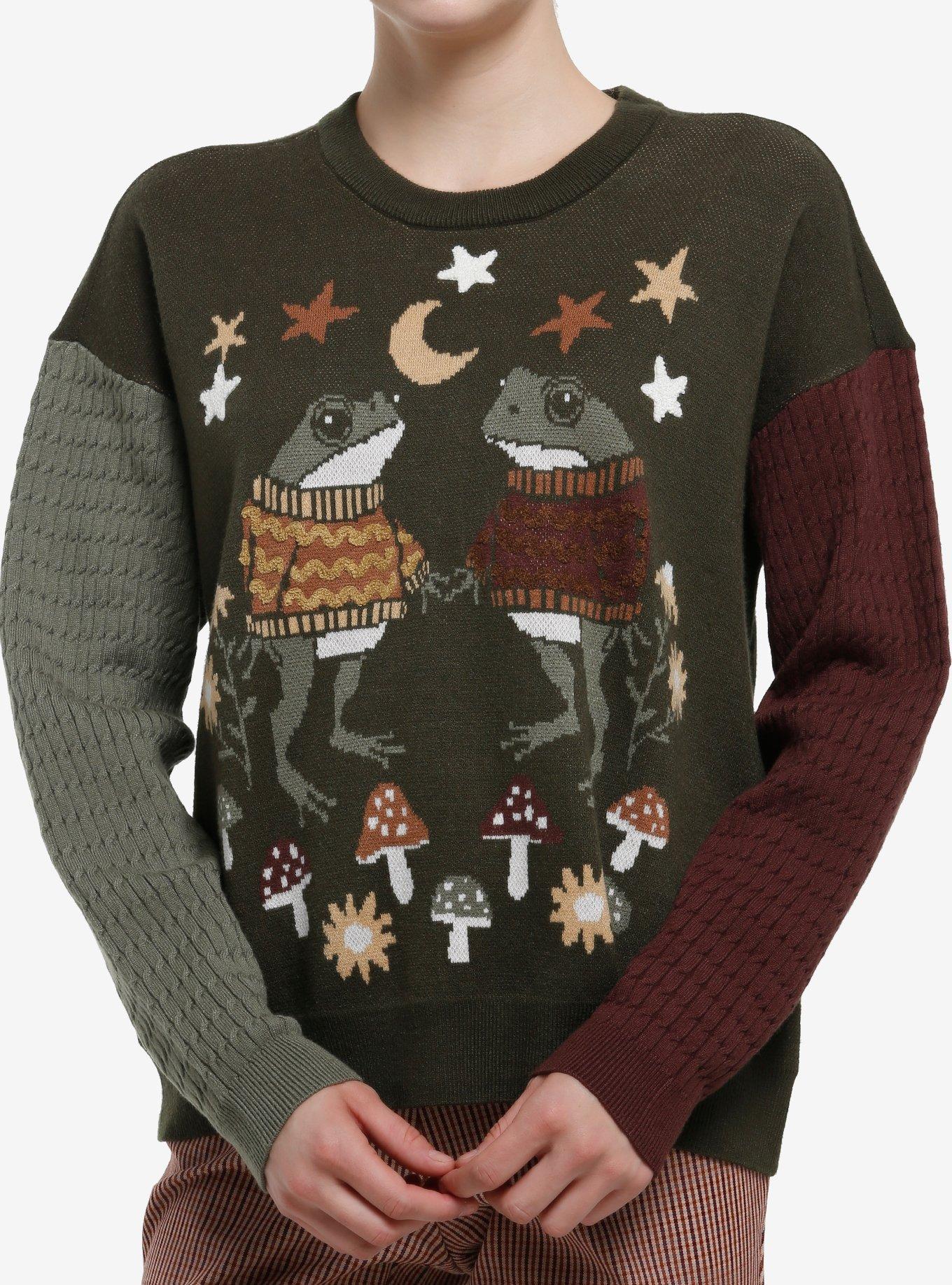 Thorn & Fable Frog Friends Girls Sweater, , hi-res