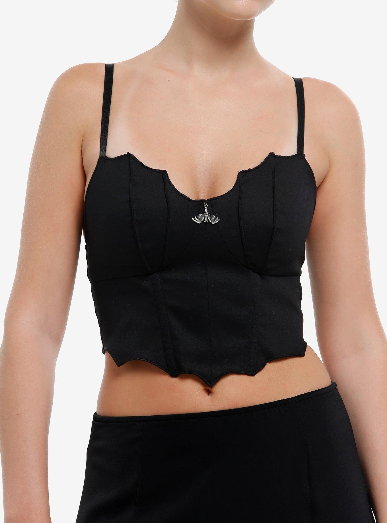 Cosmic Aura Black Bat Charm Girls Corset Top, , hi-res
