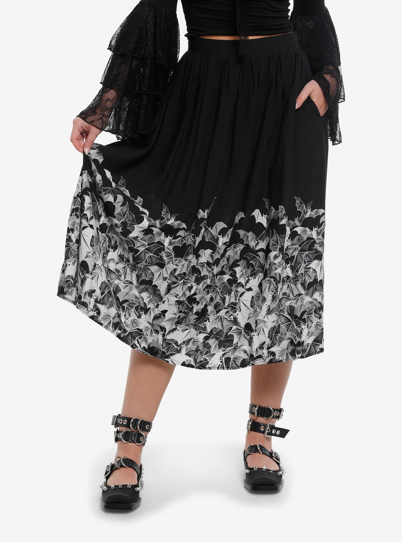 Cosmic Aura Bats Midi SKirt, , hi-res